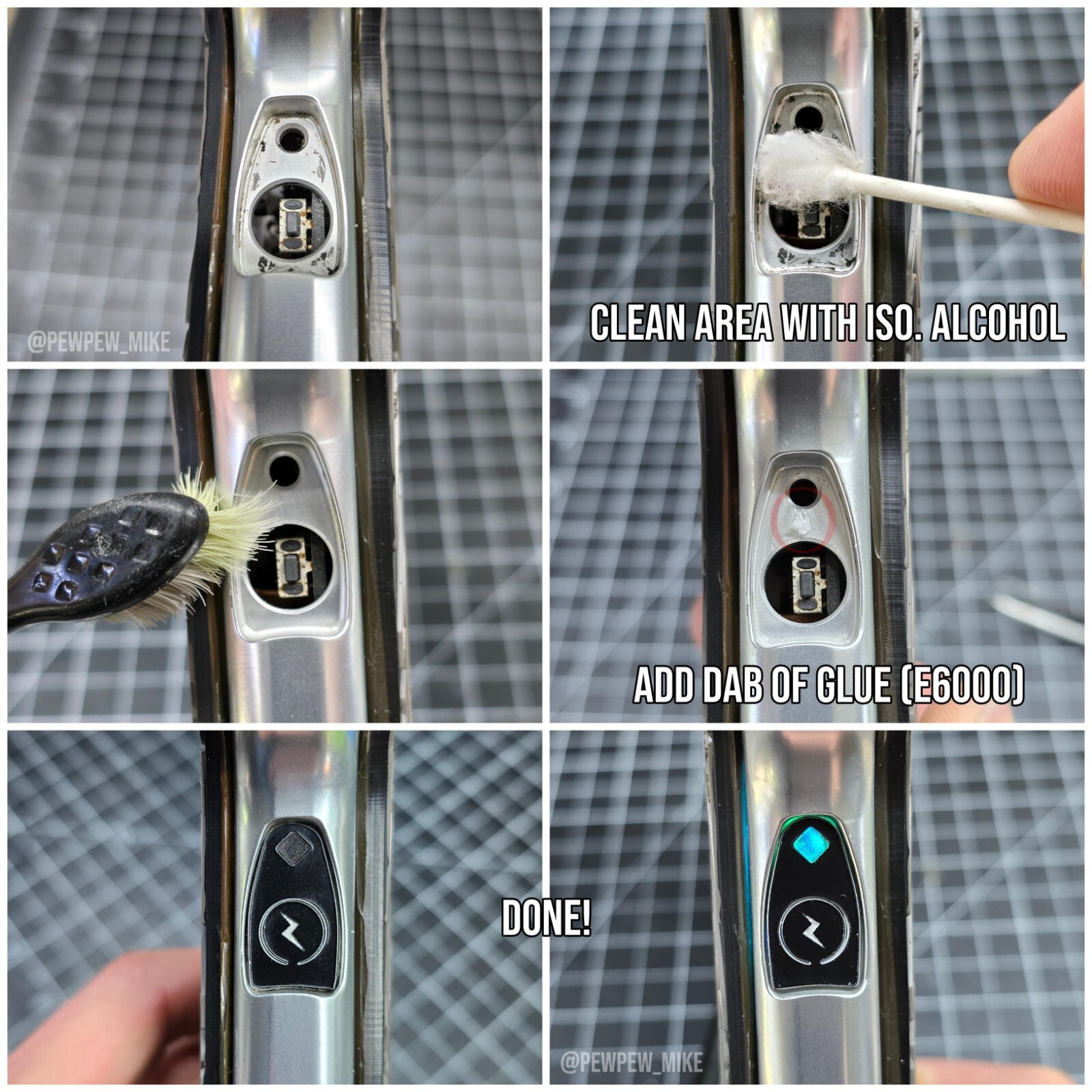 Replacement Button Pad for Marq, Protege, Vice - Bob Long Power Cover Frame Part