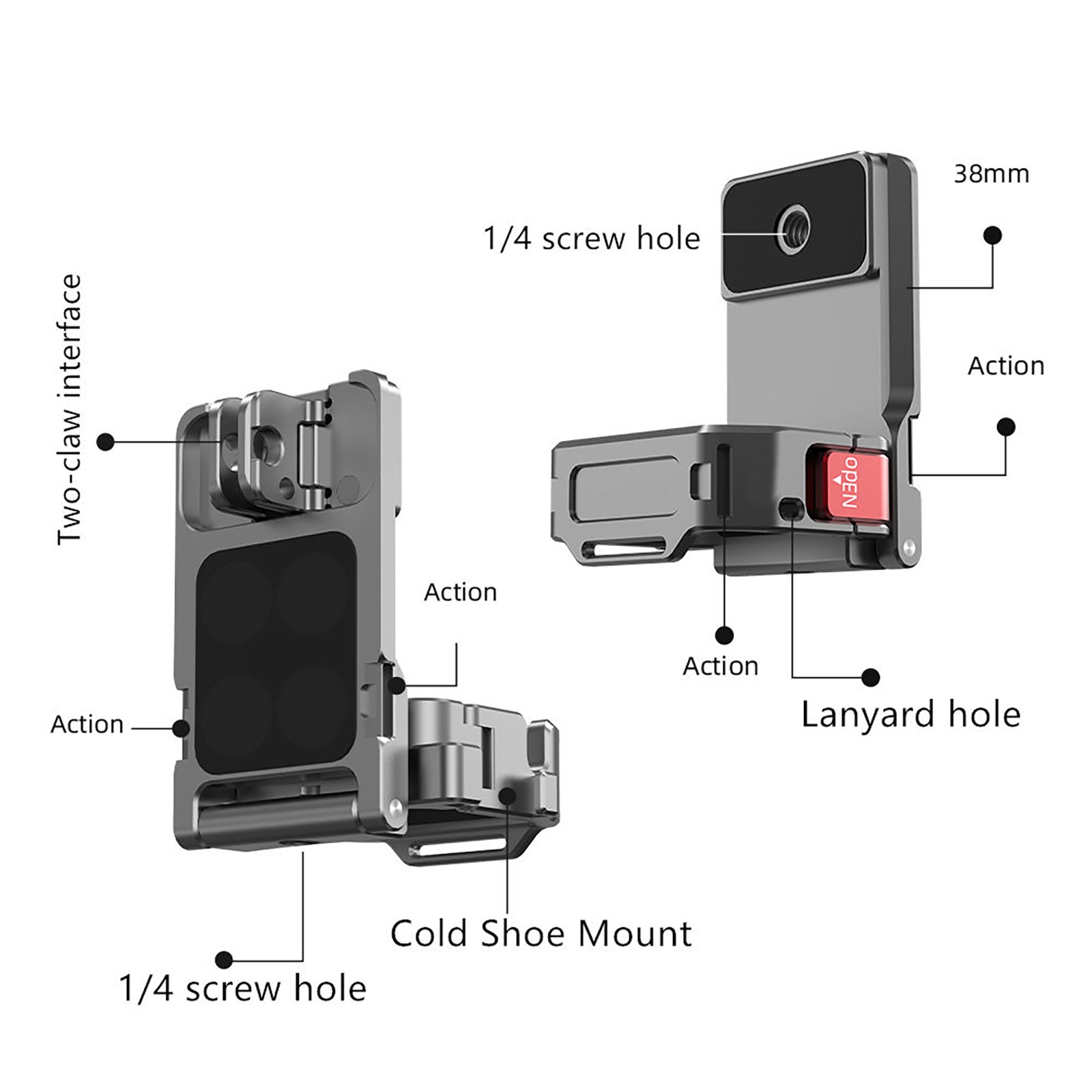 For DJI OSMO POCKET 3 Multi-function Magnetic Base Adapter Expansion Bracket