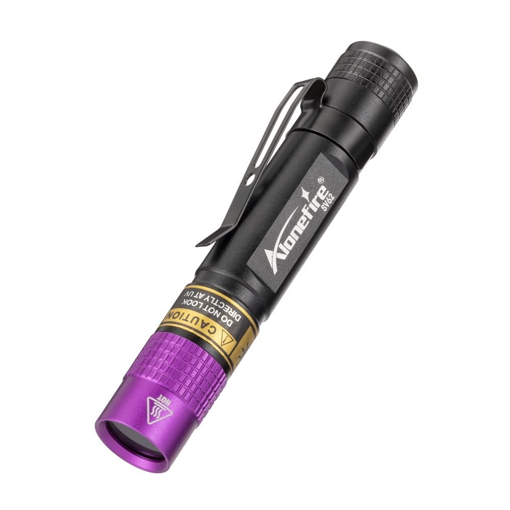 Alonefire SV62 Mini 3W UV Flashlight 365nm Portable Ultraviolet Black Purple