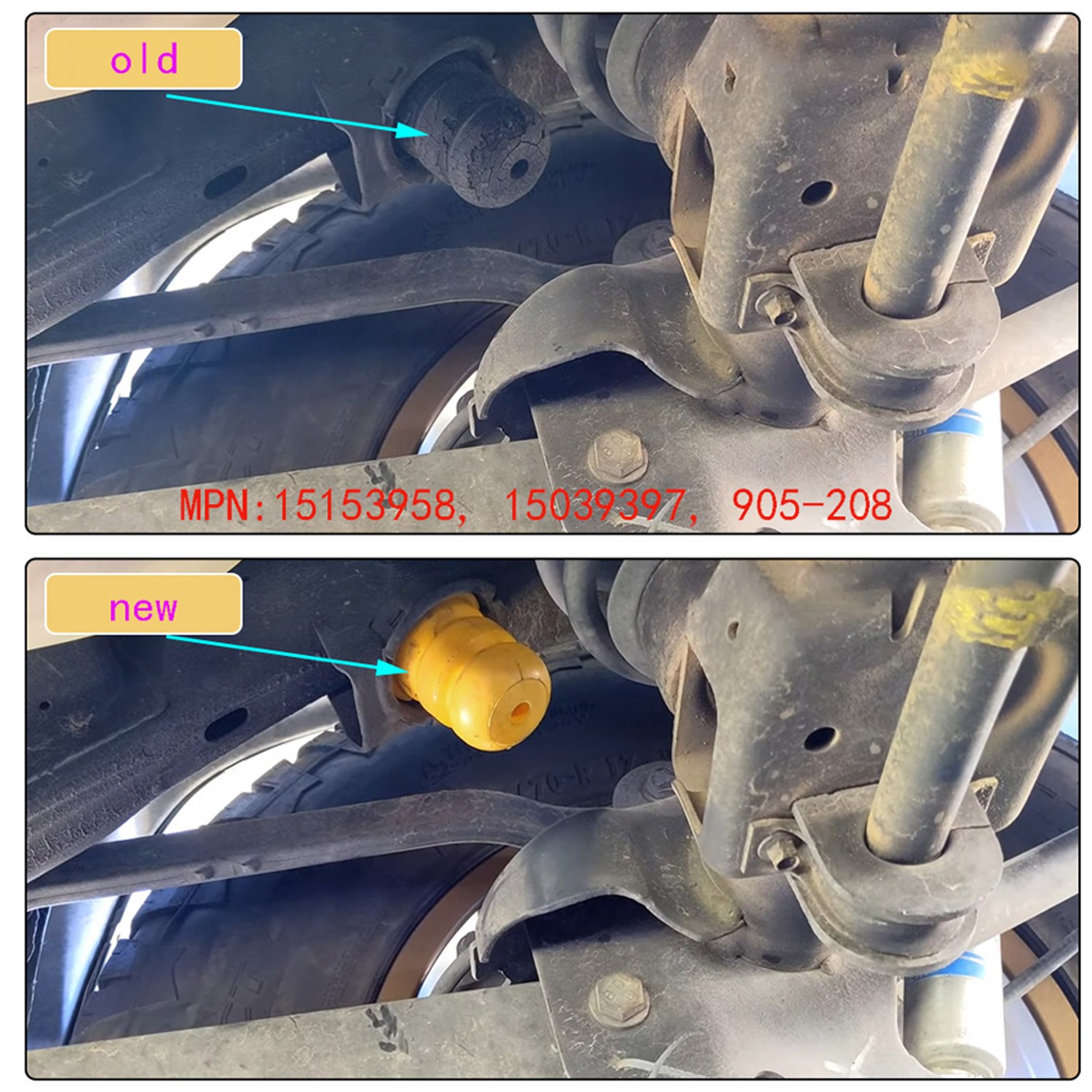 4x Control Arm Bump Stops for Chevy Silverado GMC Sierra Tahoe Suburban