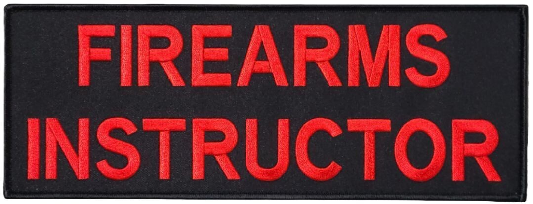 FIREARMS INSTRUCTOR BACK PANEL TACTICAL PATCH  | HOOK BACKING 11"x4"