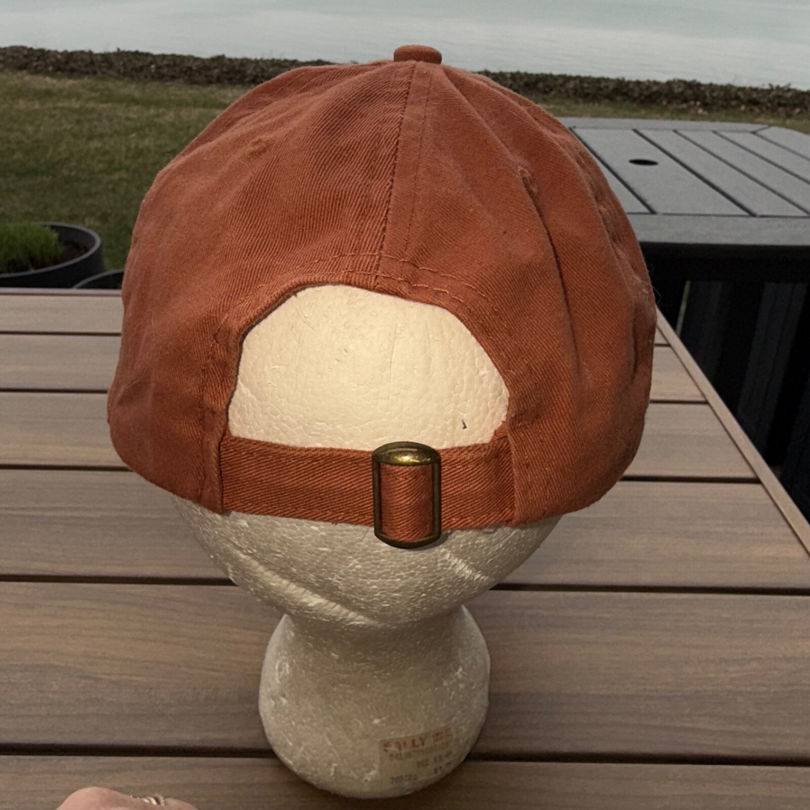 OSP-Old Scratch Pizza white on Rusty Orange Cotton Hat Cap Strap Buckle