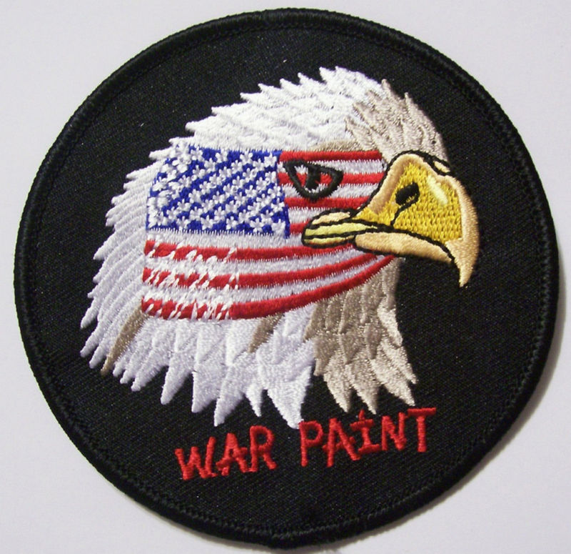 PATCH - WAR PAINT - USA FLAG - EAGLE - PATRIOTIC