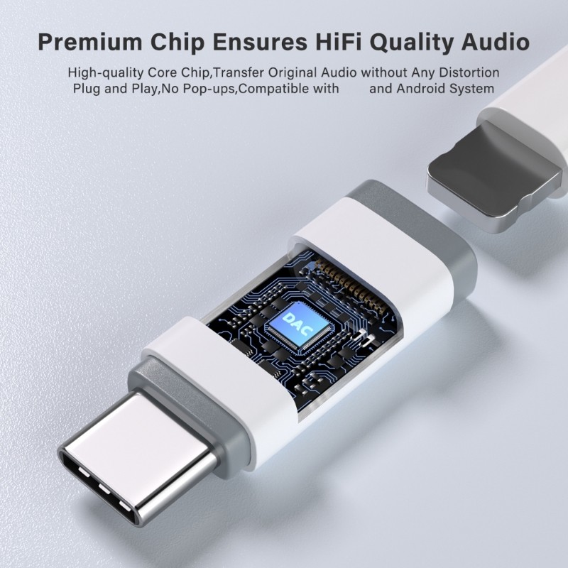Type C To Connector Sound Converter Supports Microphones Control for Phone 15