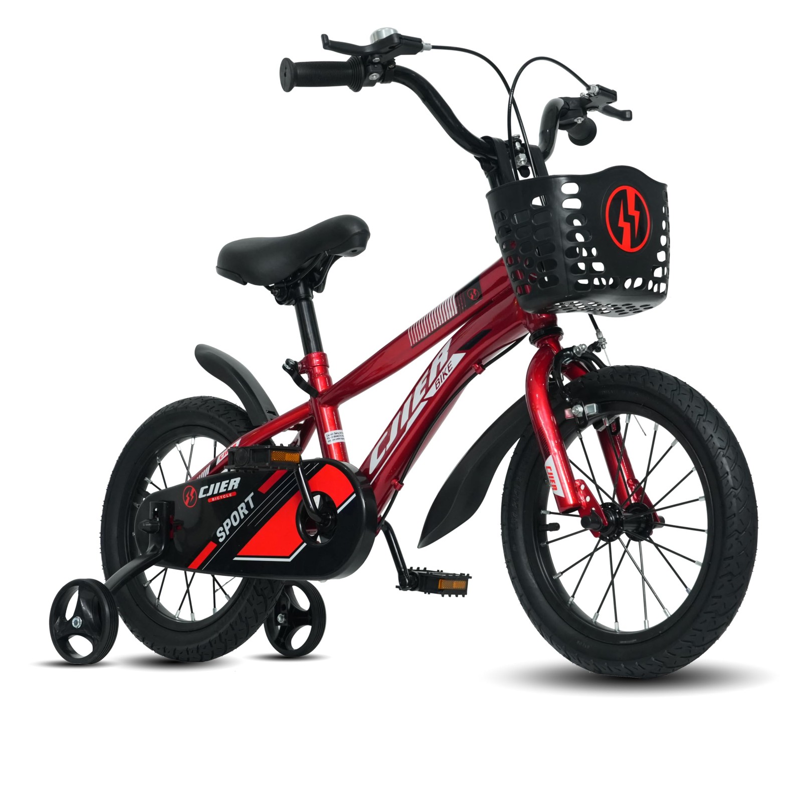 16 Inch Kids Bike with Training Wheels for Boys Girls Ages 5-8 Red Easy Assembly