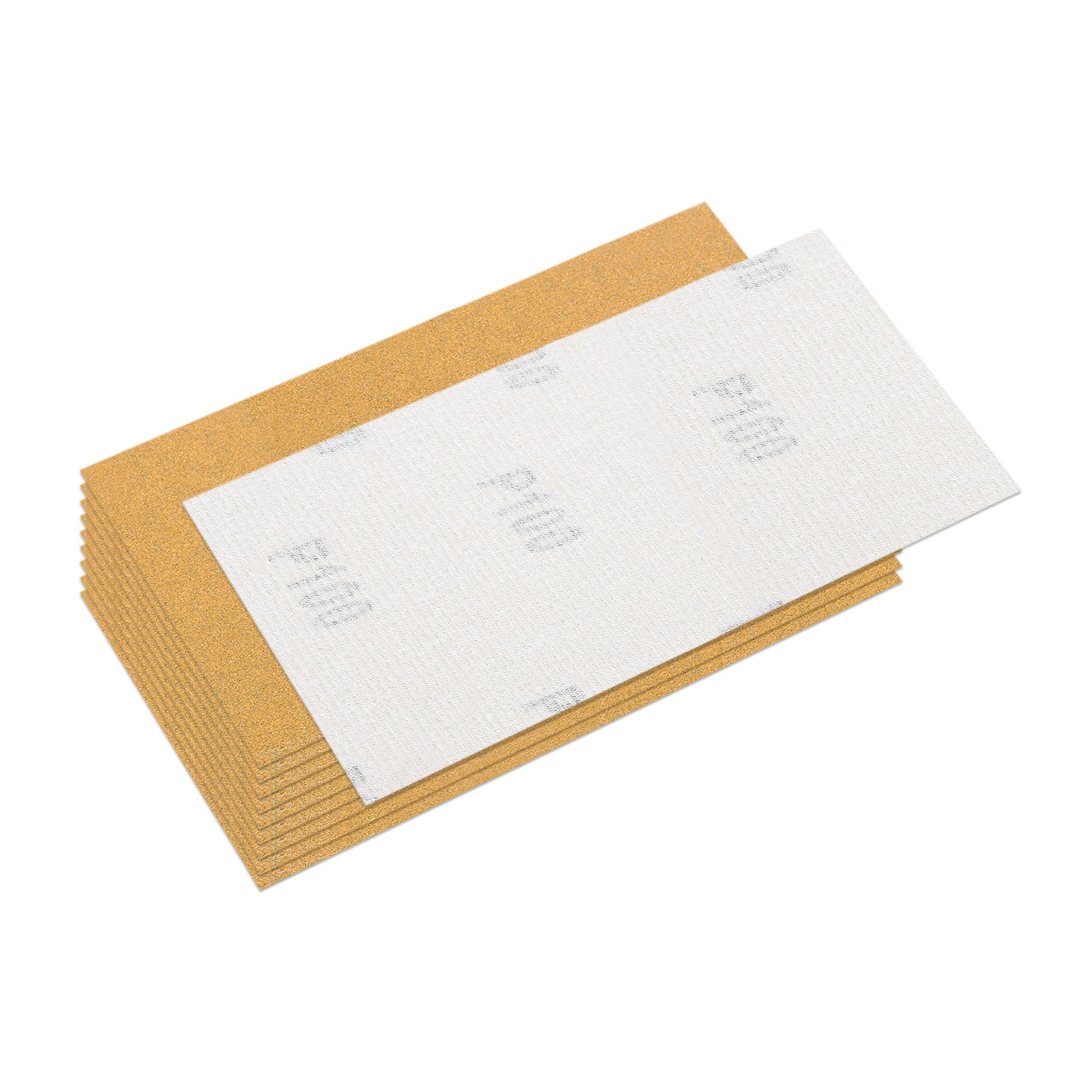 10 Pcs 100 Grit Dry Sandpapers, 3.6 x 7.3 Inch Sand Papers, Gold