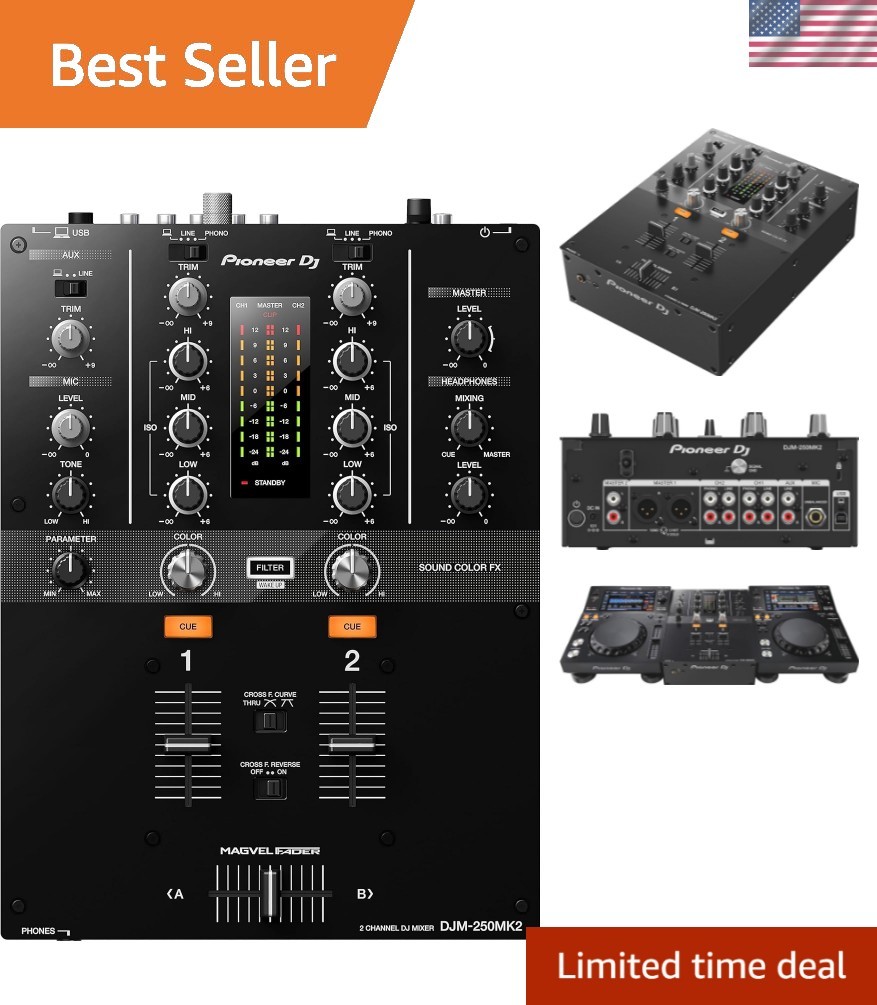 DJM-250MK2: Ultimate 2-Channel Mixer for DJs with Dual Headphone Outputs