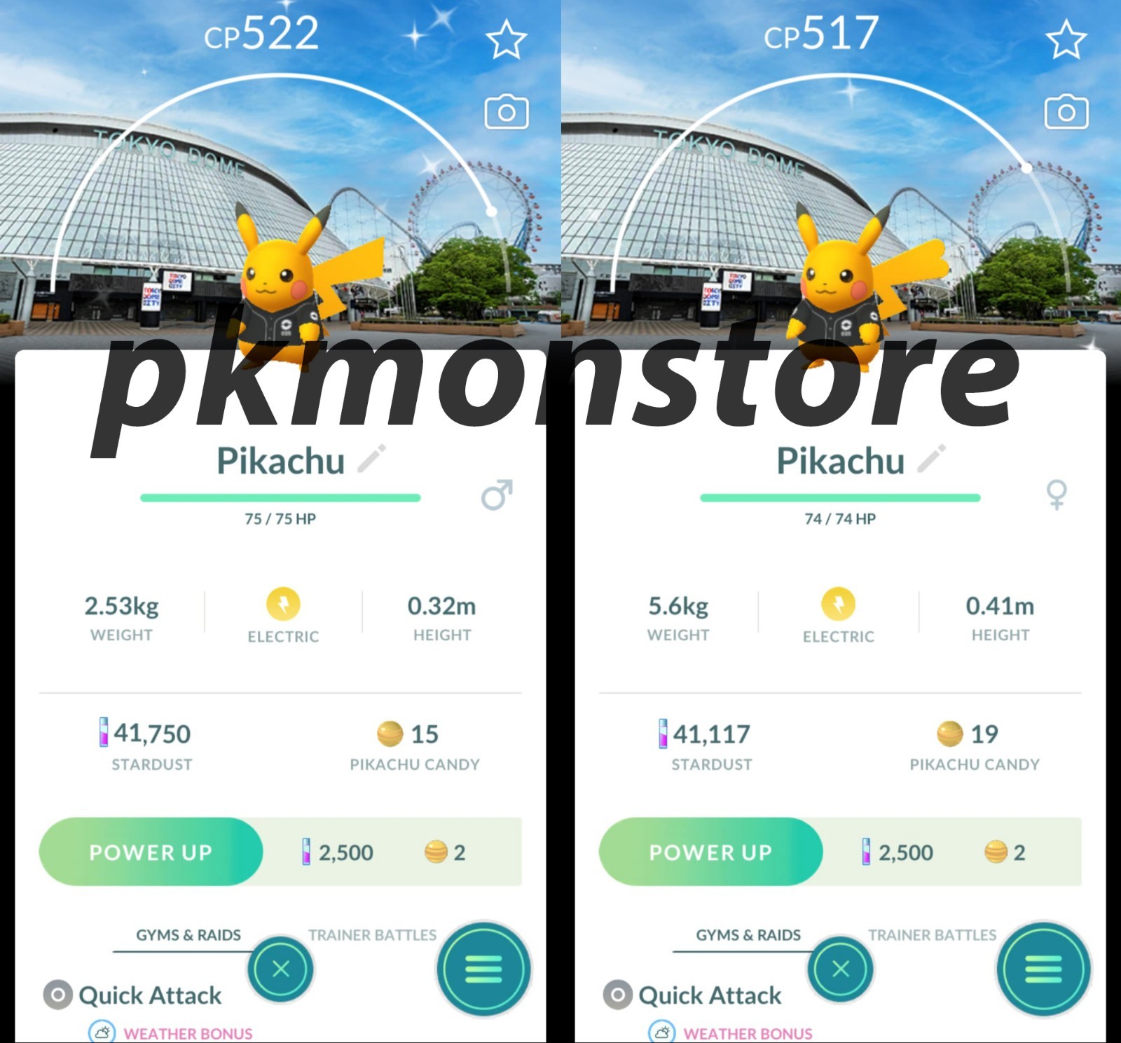 Shiny Pikachu wear baseball shirt Yomiuri Giants Tokyo Dome City background