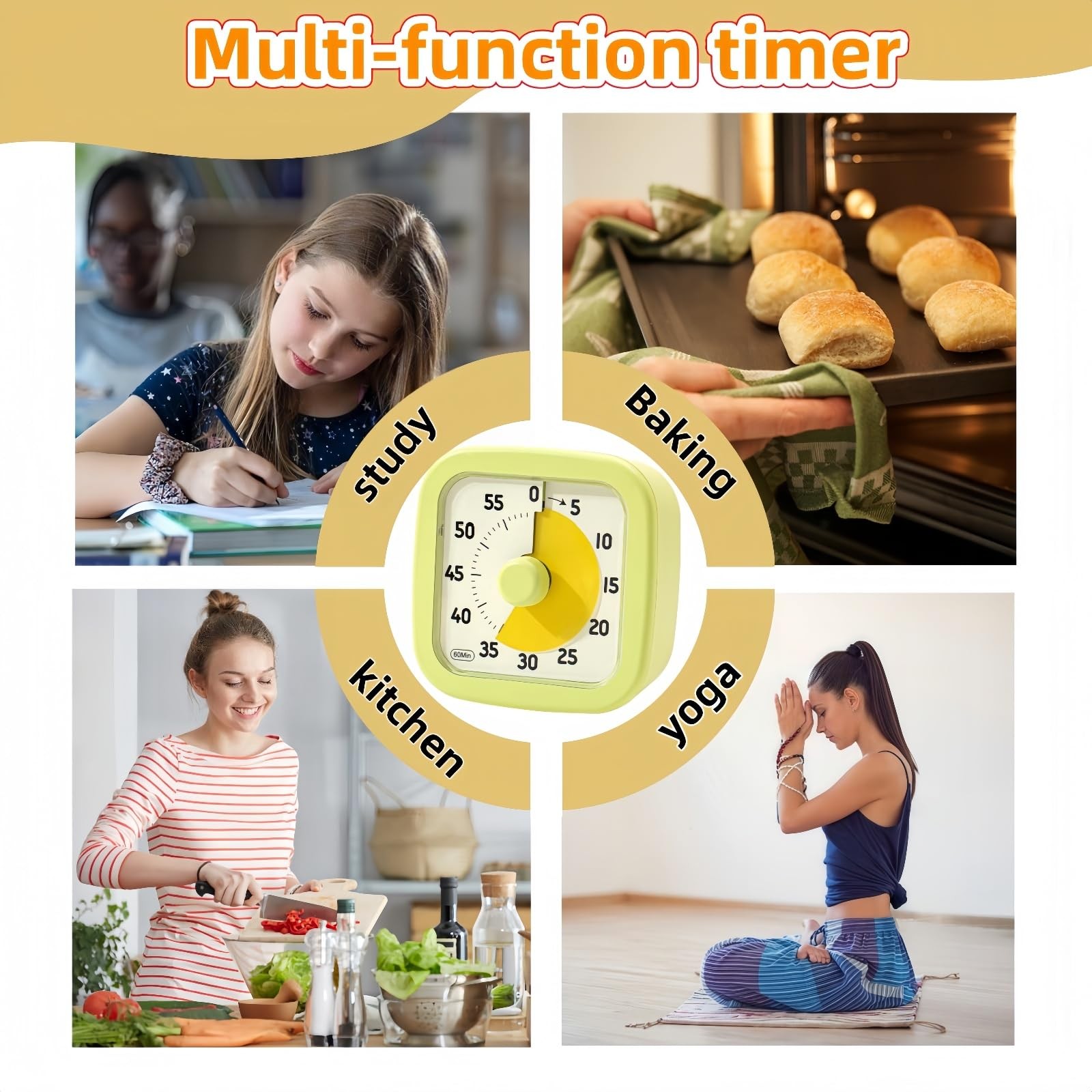 Visual Timer for Kids Home - 60 Minute Avocado Green