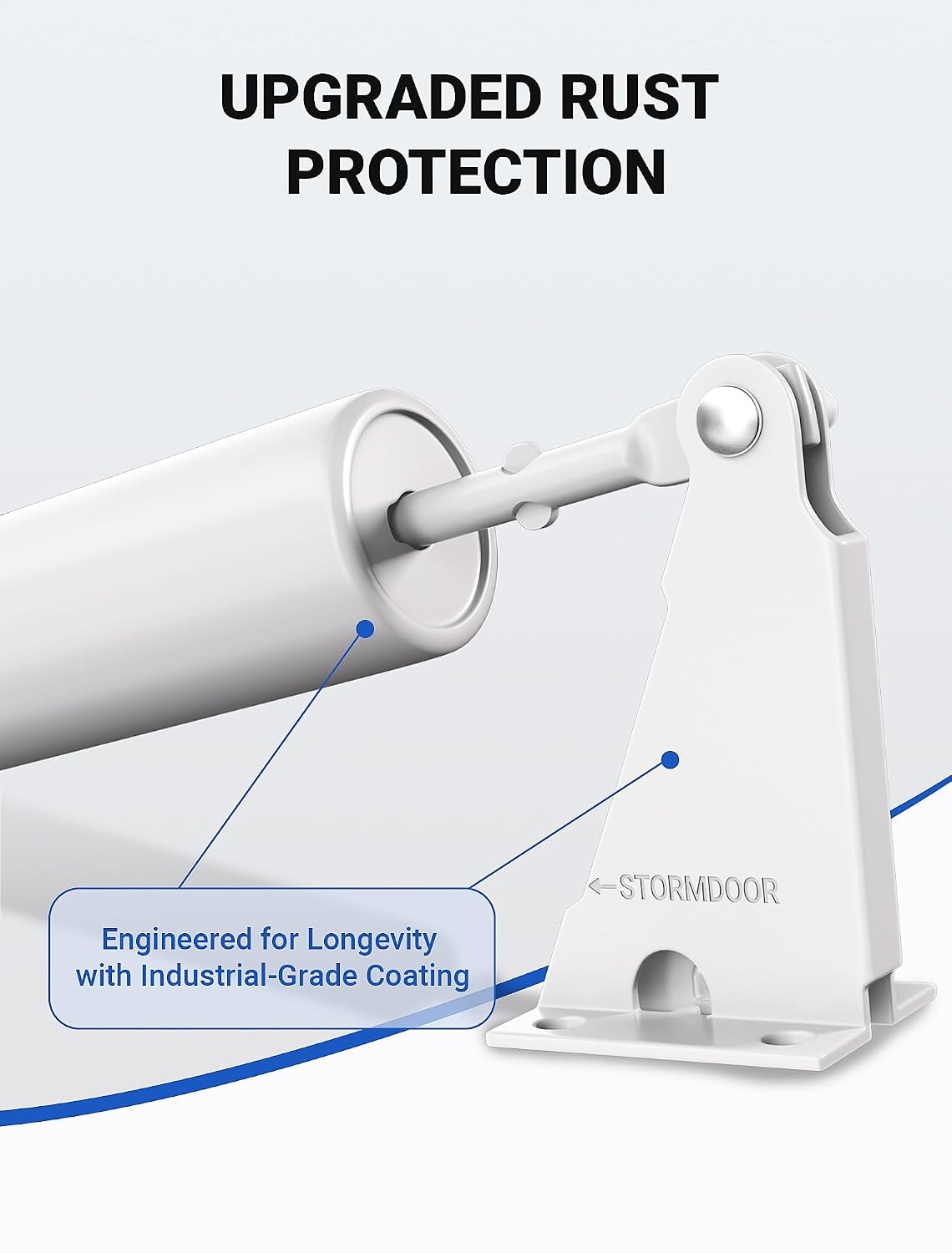 Pneumatic Screen Door Closer with Hold Open Adjustable Storm Door Hardware