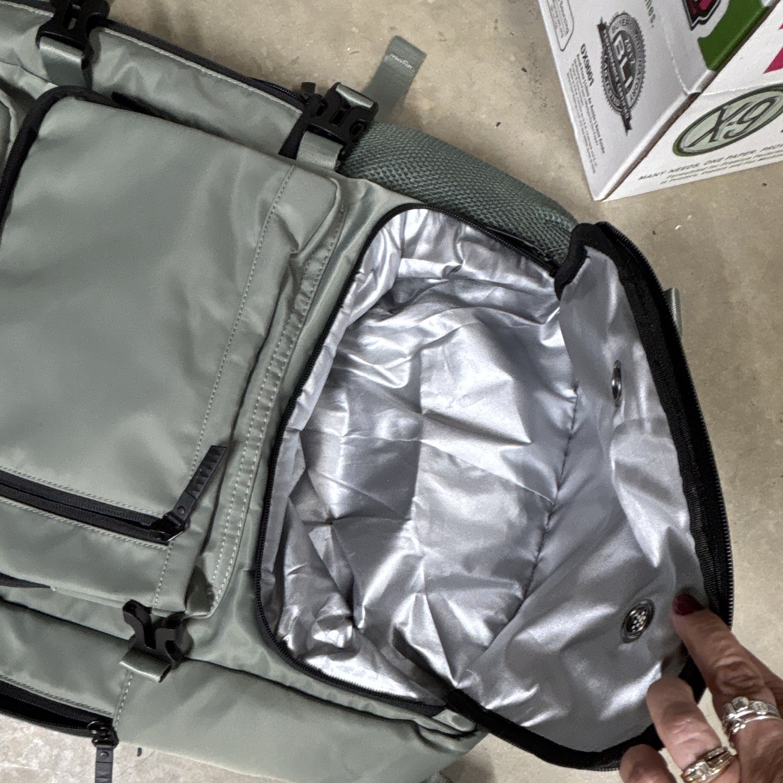 Gray Unisex Adult Backpack Multi-Compartment Zip Pockets, Padded Straps