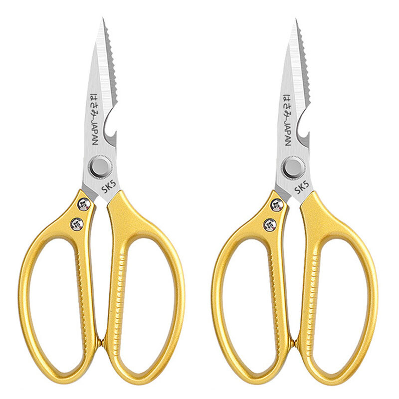 2Pcs SK5 Kitchen Scissors Fish Scaler Shears Chicken Bone Beer Bottle Cap Opener