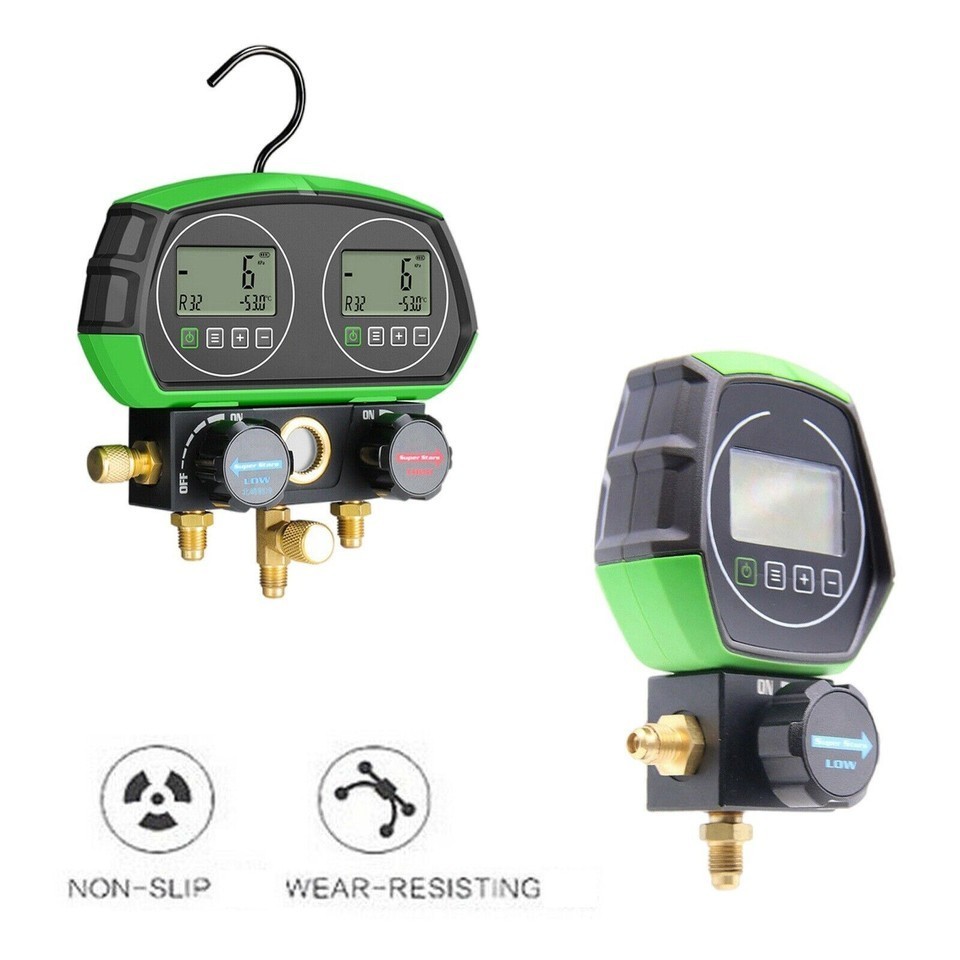 Digital Gauge Manifold HVAC Vacuum Leak Pressure Temp Tester Singel Meter B168D