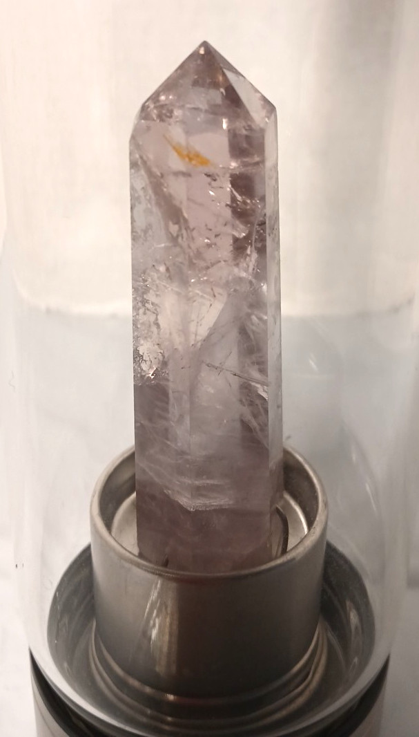 Glacce Purple Amethyst Crystal Elixir Glass Water Bottle