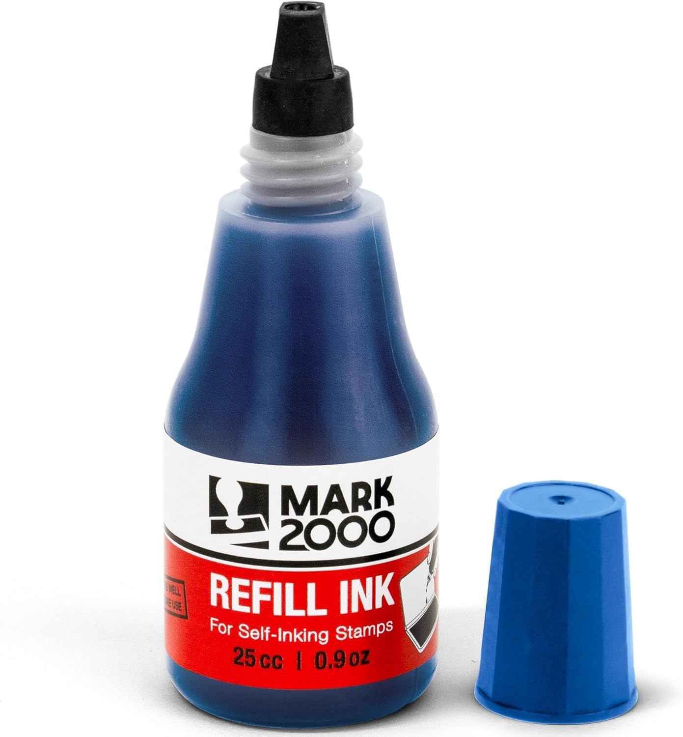 Mark 2000 Self-Inking Refill Ink - 2 Pack - Blue & Red - 25cc (0.9oz)