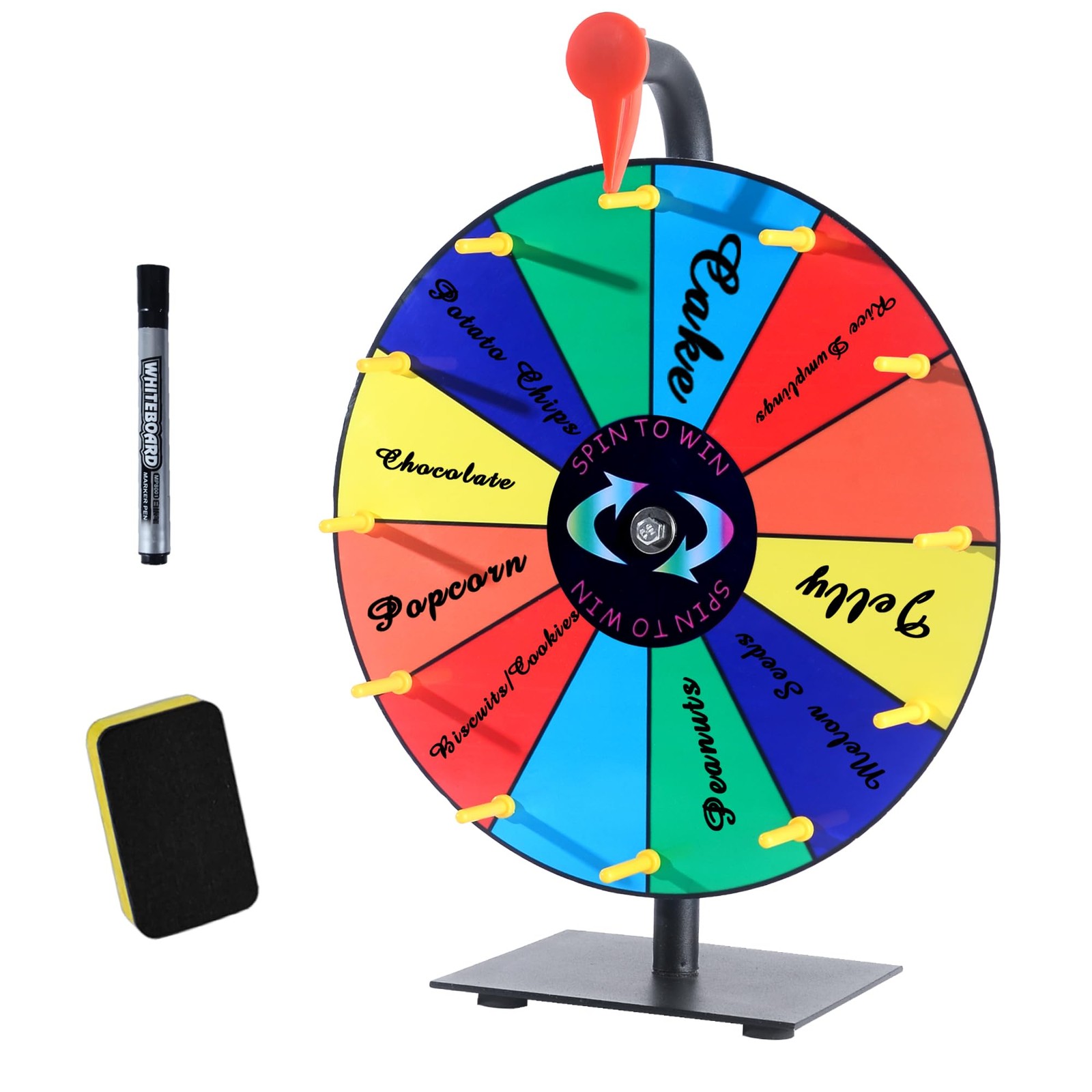 12 Inch Spin Wheel Prize Wheel with 12 Slots,Heavy Duty Base and Stand,Ideal ...