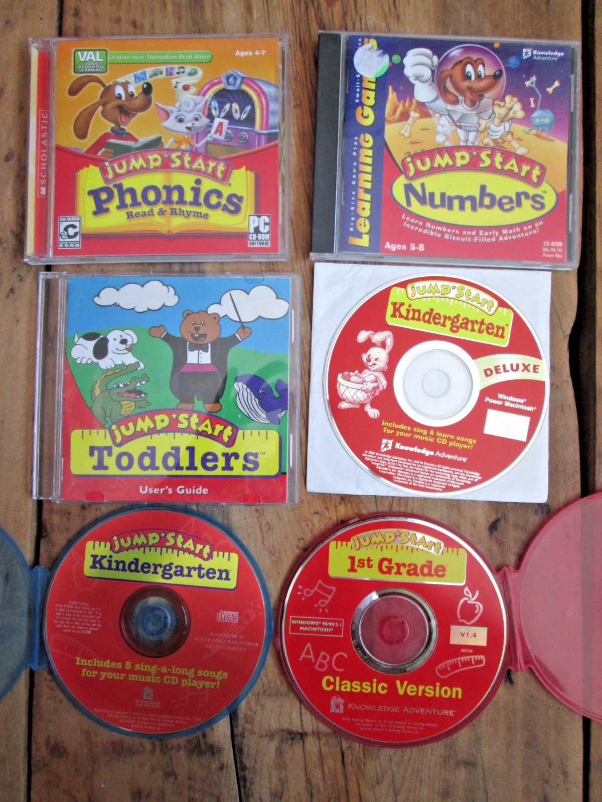 Jump Start Lot PC Games CD Phonics Toddlers Kindergarten 1st Grade Numbers Learn