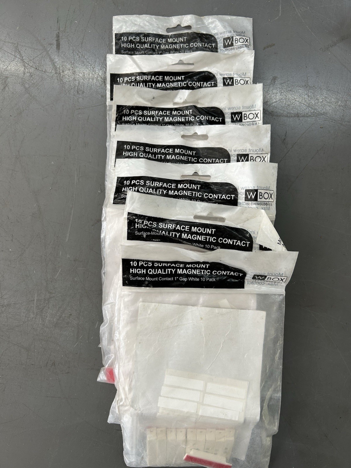 Lot of 70 W Box Surface Mount Alarm Replacement Magnets ONLY White NIP