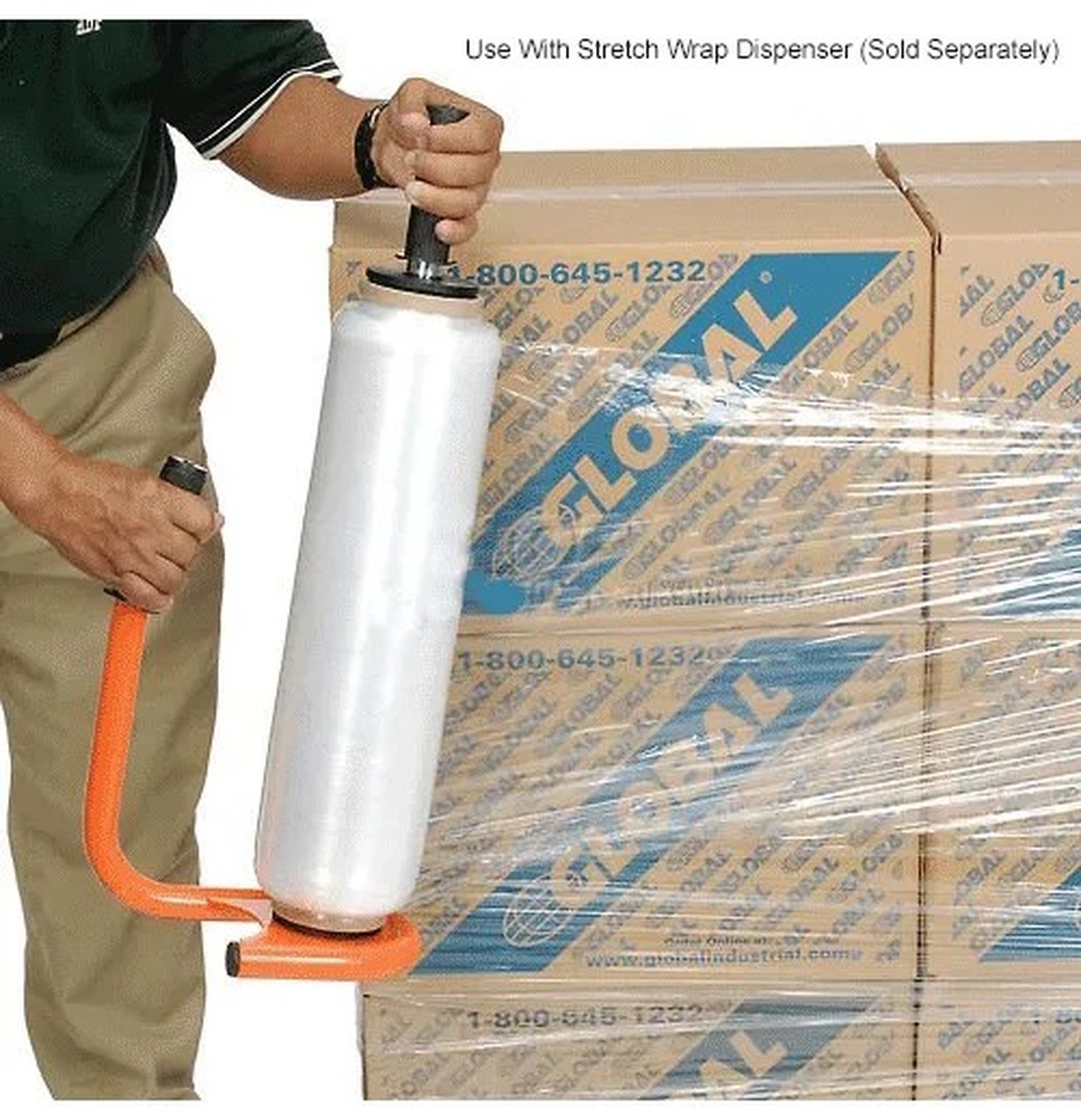 Stretch Wrap Film For Hand Dispenser, 80 Gauge, Cast, 18" x 1500', - Pkg Qty 4
