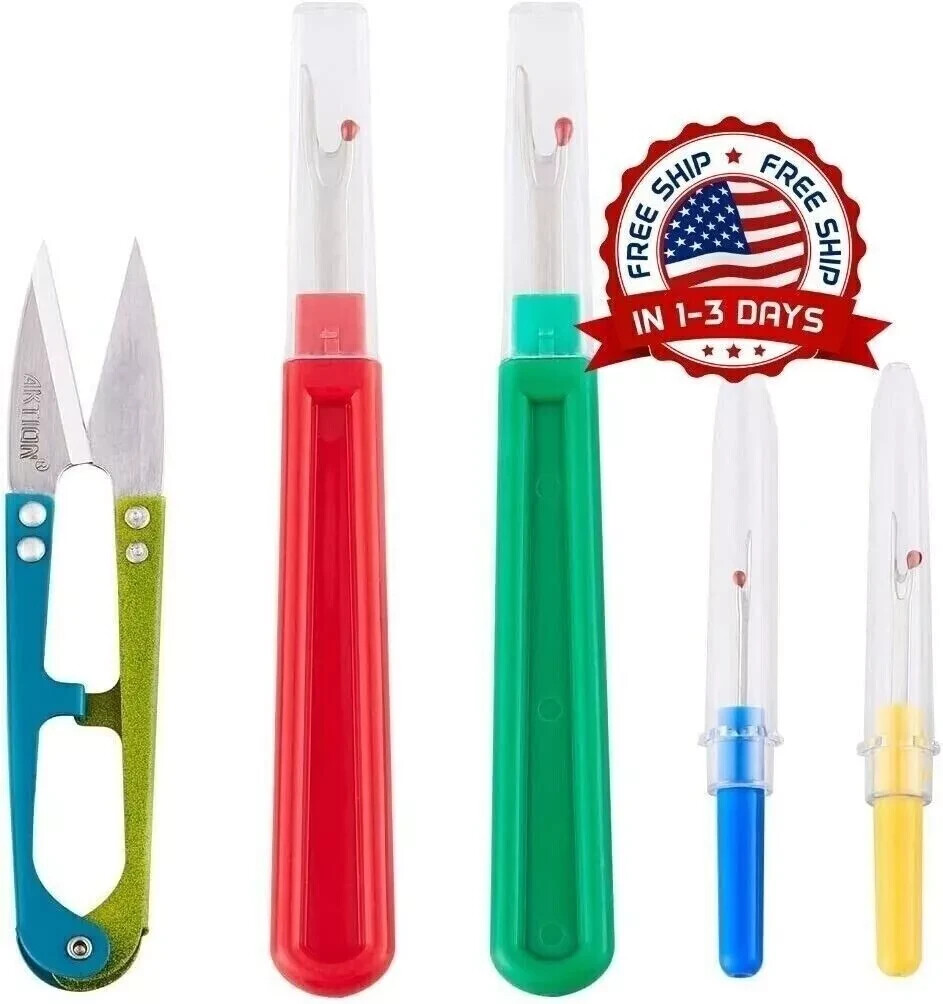 5 Pieces Colorful Seam Ripper Assortment Thread Remover Kit 2 Big and 2 Small US
