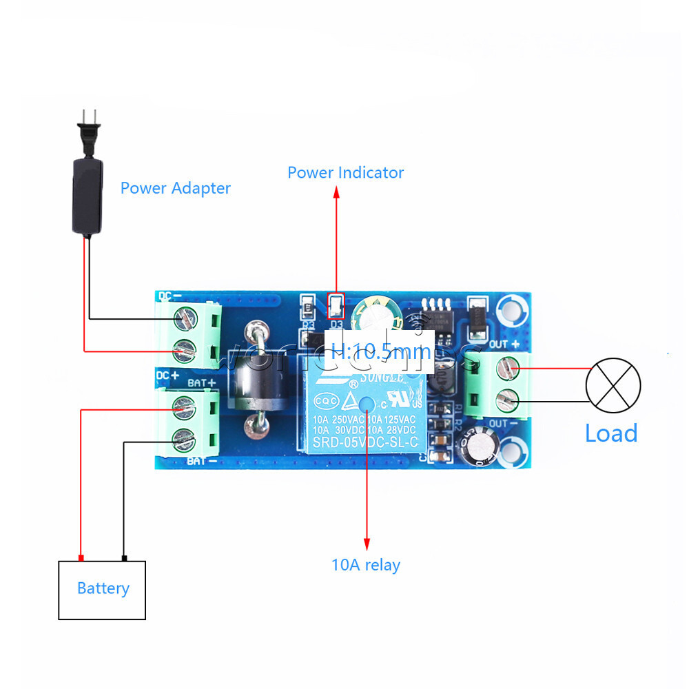 DC 5-48V 10A Automatic Switching Module UPS Emergency Power Controller Board