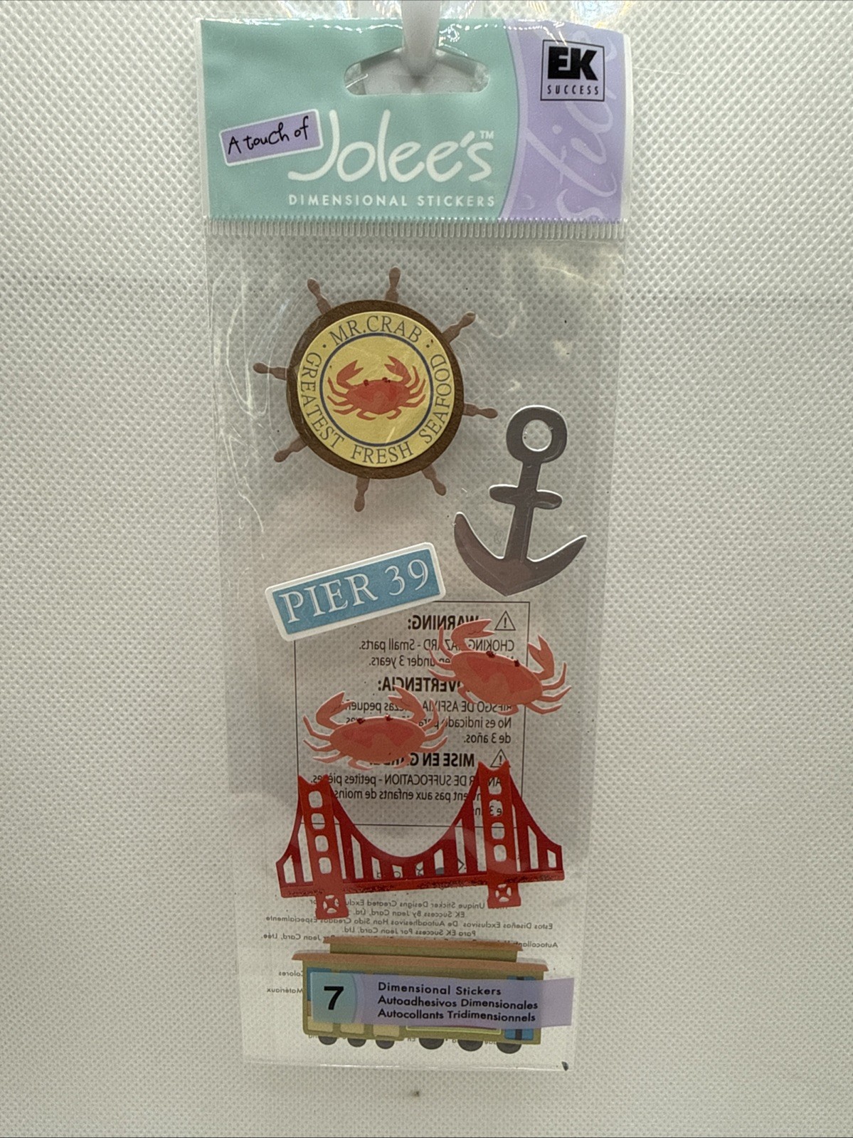 Jolee’s Dimensional Stickers San Francisco Trolley Car, Pier 39, Bridge, Anchor