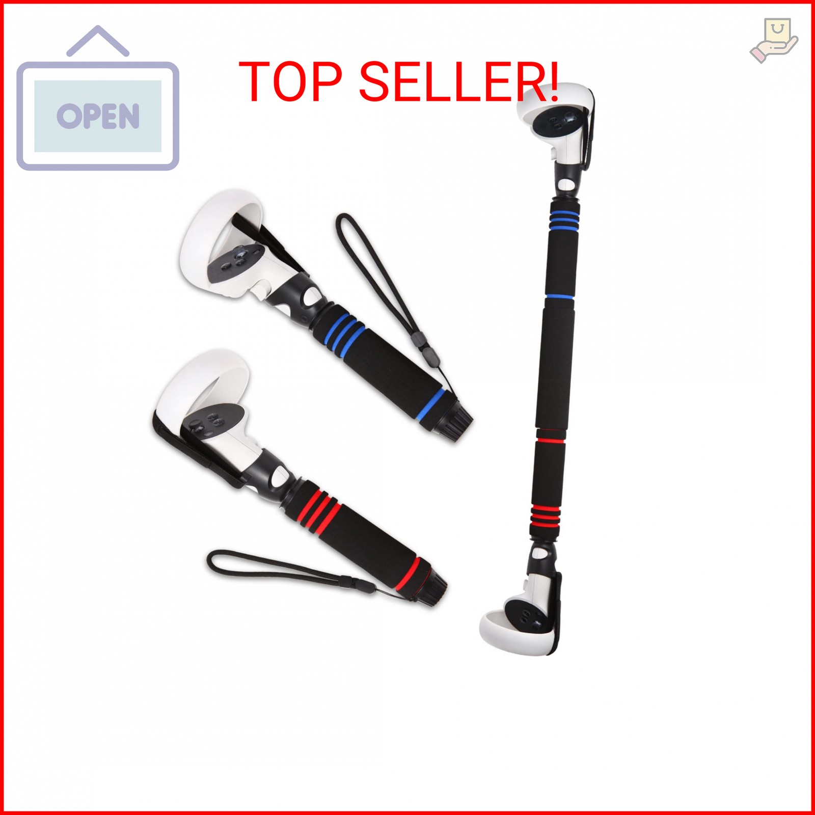 VR Game Handle Attachments for Oculus/Meta Quest 2 Handles,2 in 1 Upgraded Multi
