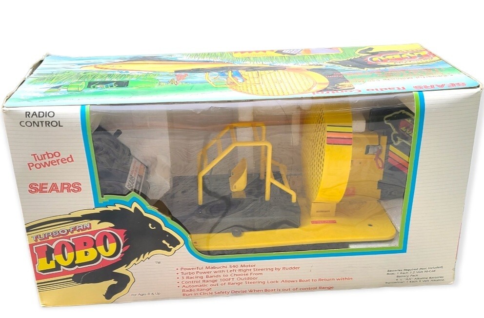 VTG SEARS LOBO TURBO-FAN RC FAN BOAT & REMOTE CONTROL w original box nrfb