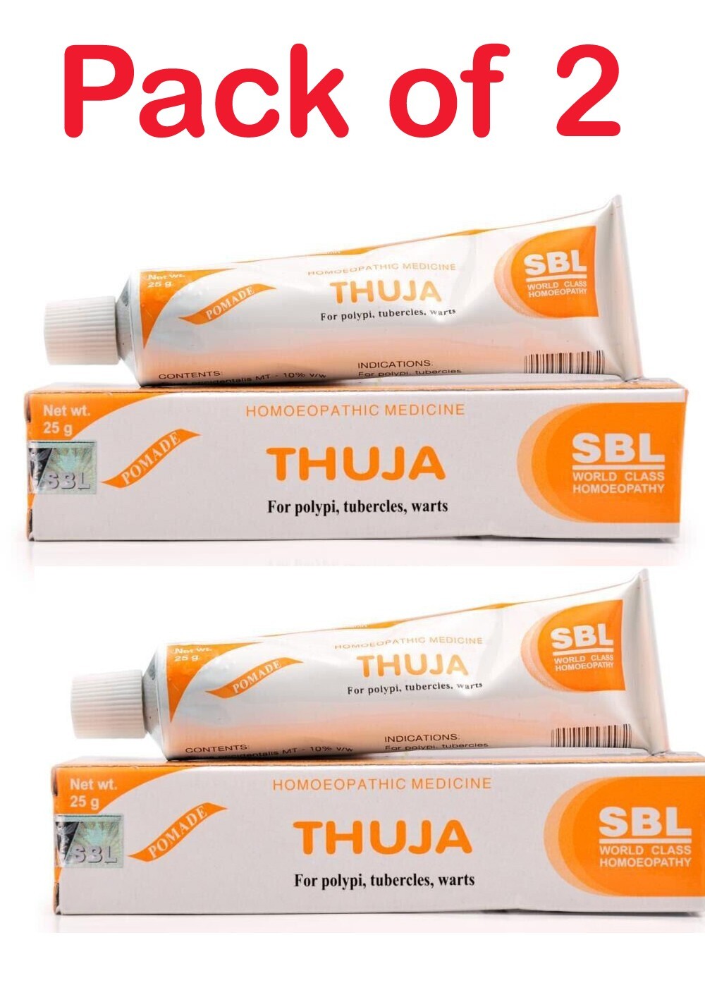 2 x SBL Thuja Ointment Homeopathic Cream 25g For Skin & Fungal Infections