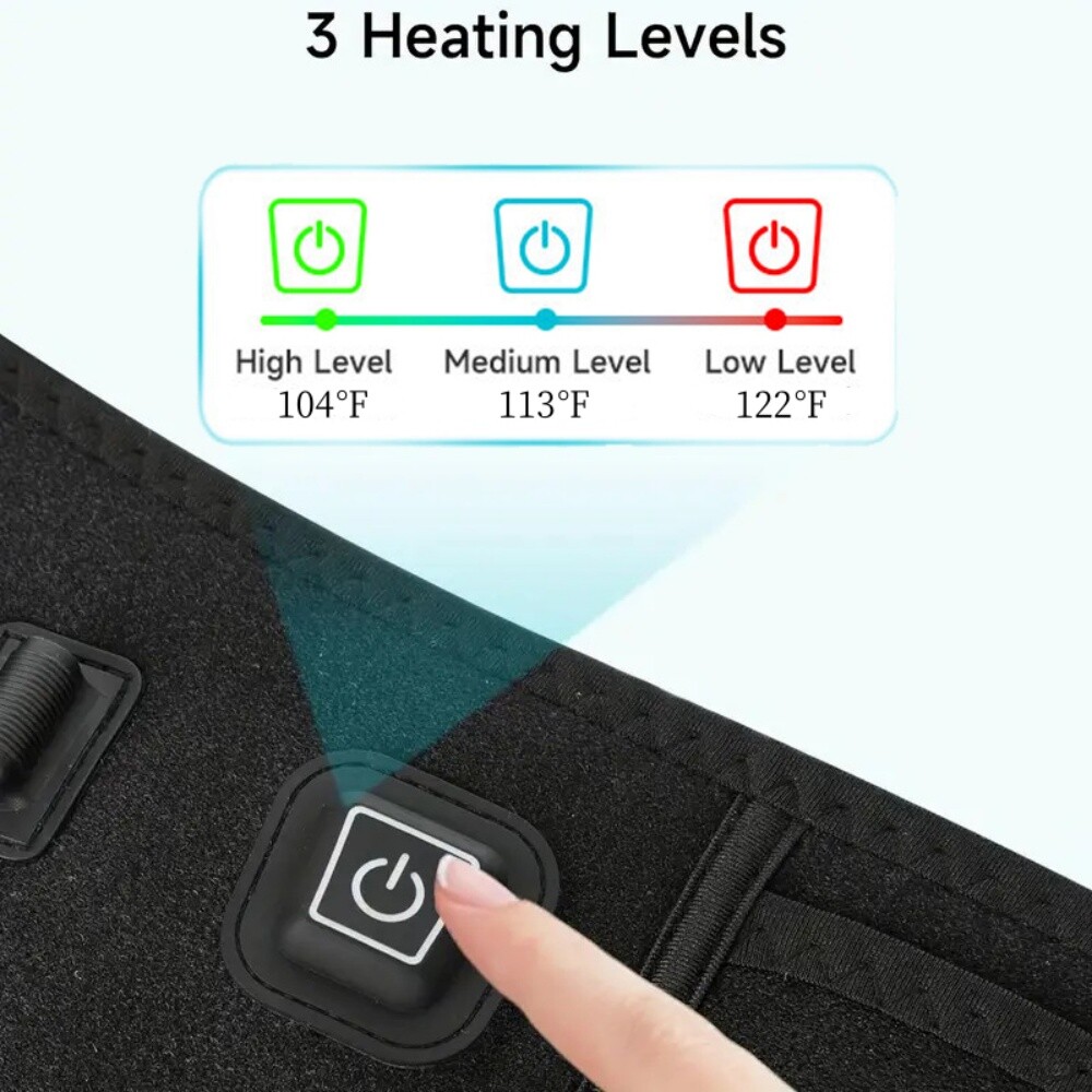 Heating Pad Lumbar Waist Support Brace Belt Lower Back Pain Relief for Men Women