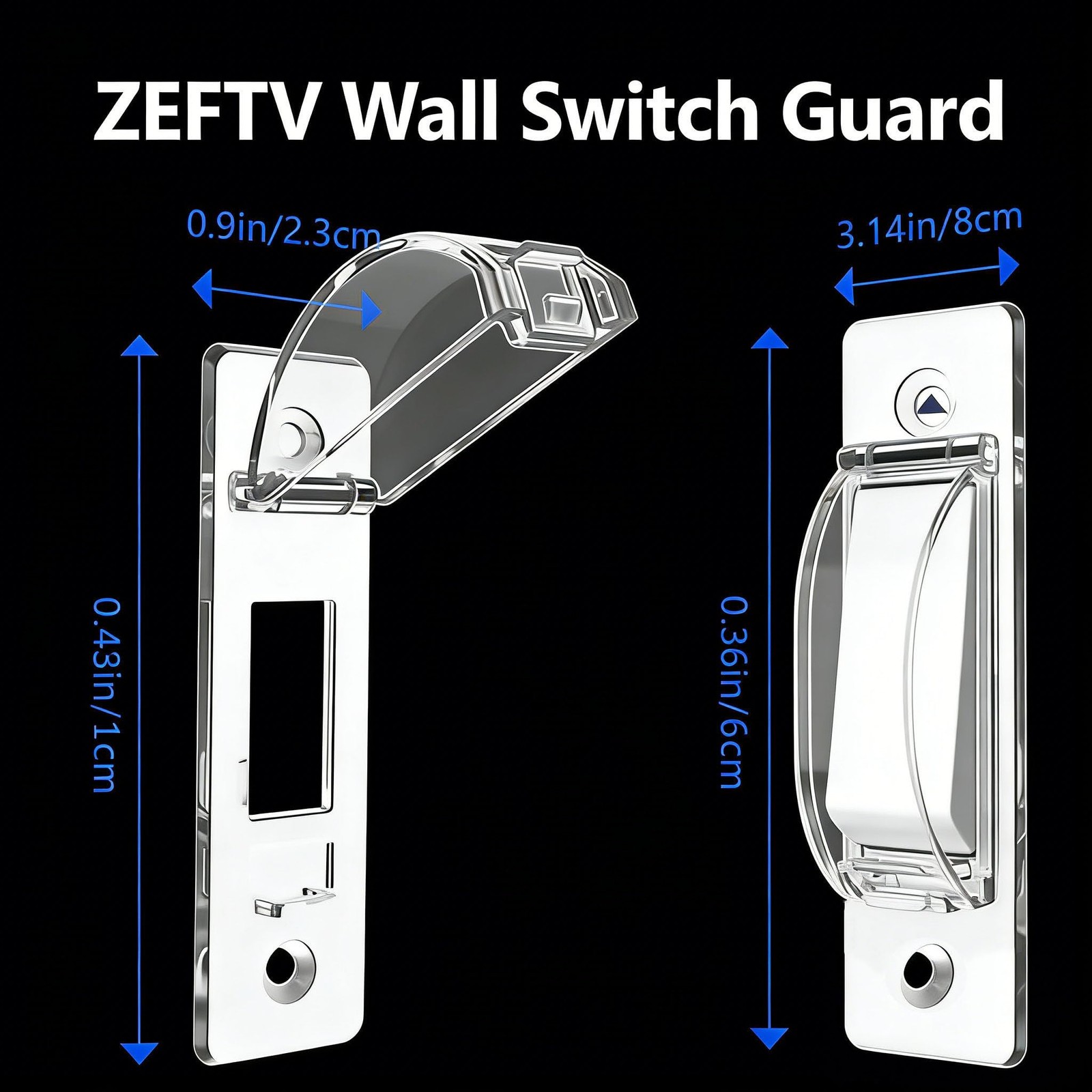 ZEFTV 2 Pack Toggle Light Switch Cover Guard Child Proof Wall Light Switch Lo...