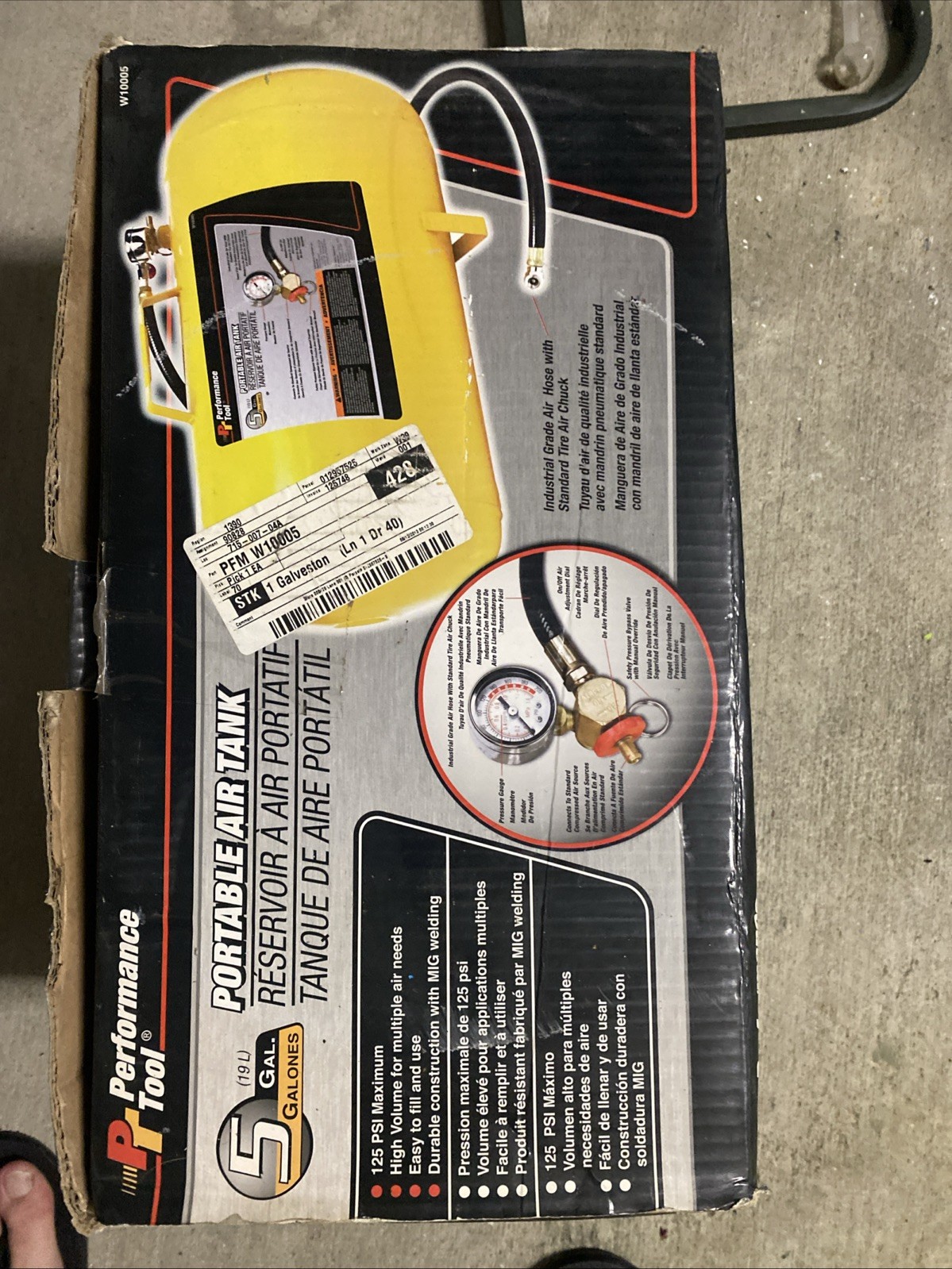 Performance Tool Air Tank Portable W10005 Open Box