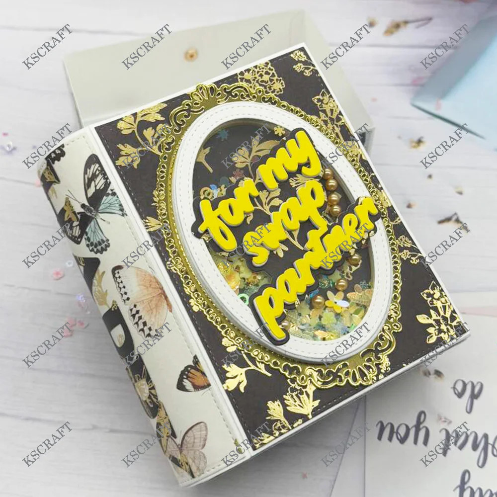 KSCRAFT 3D Book With Drawer Cutting Dies Stencils for DIY Scrapbooking Decorativ