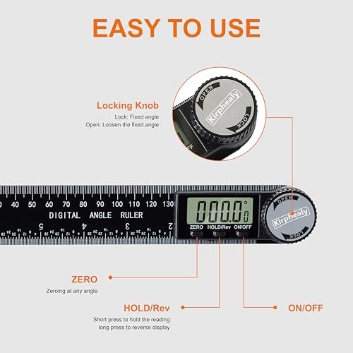 Digital Angle Finder Protractor, 7inch 200mm Angle Gauge Enhanced ABS