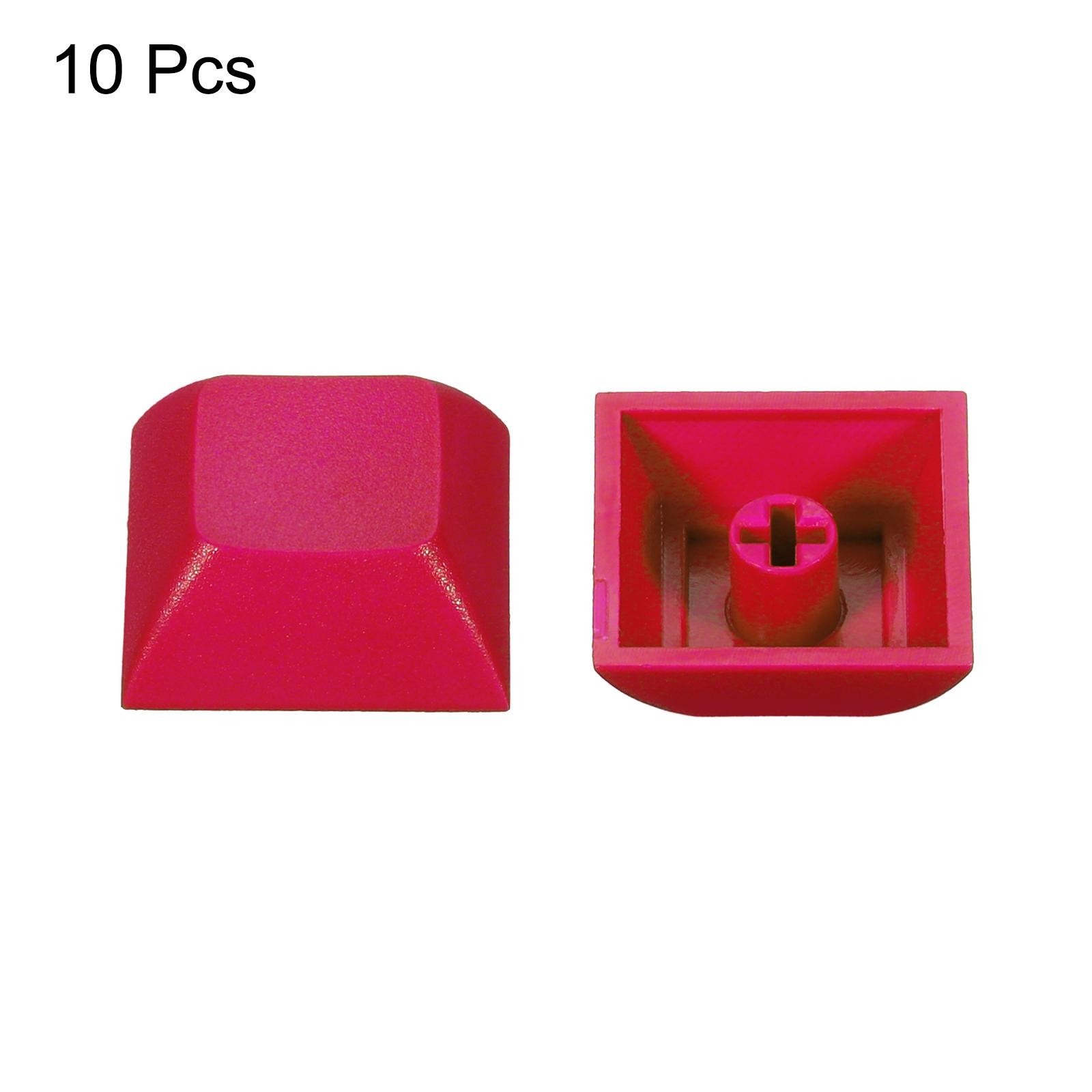 1U Blank Keycaps 10 Pack MX Keyboard Replacement Universal PBT Mechanical, Red