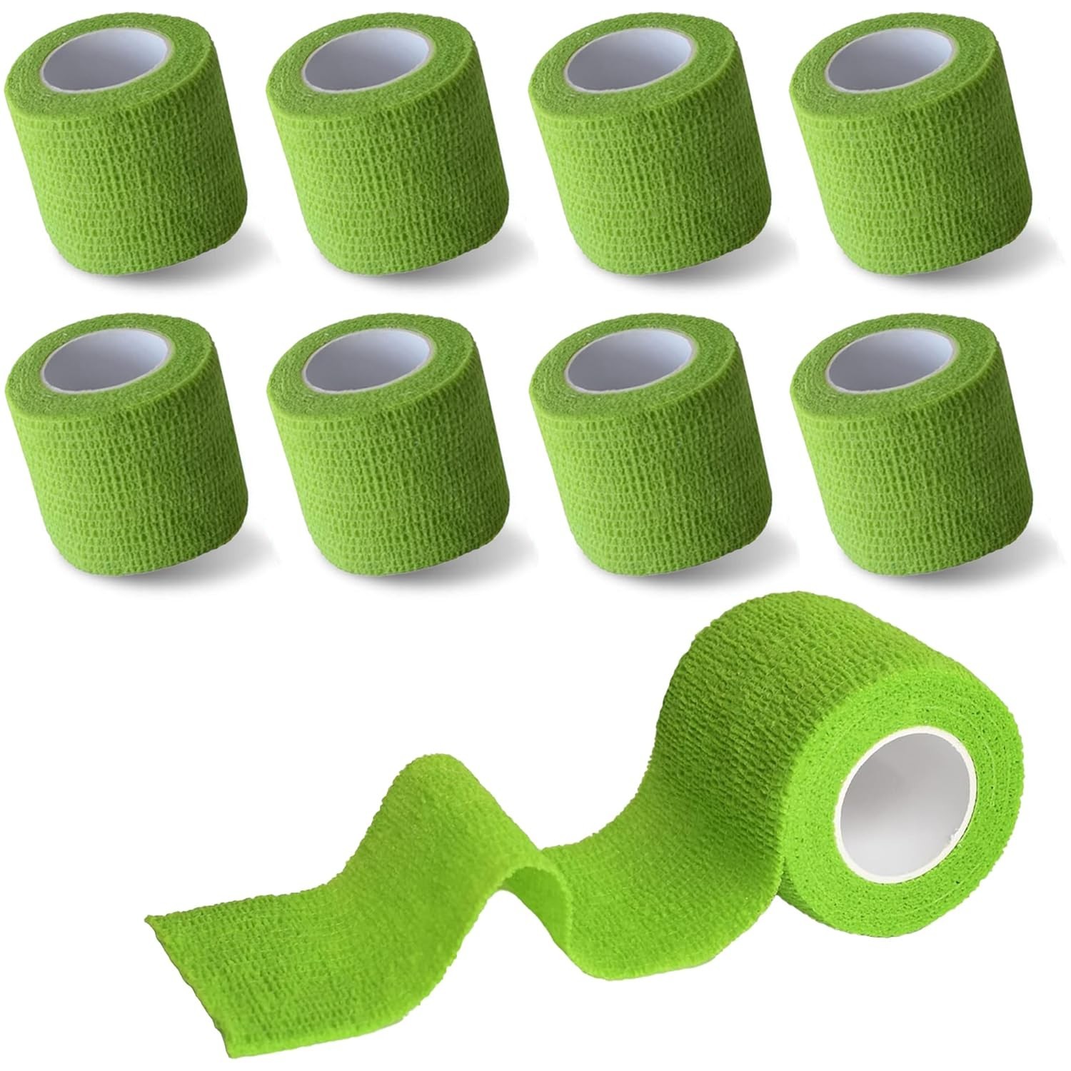 8 Pack 2 in x 5 Yards Cohesive Wrap Self Adhesive Bandage Wrap Elastic Self A...