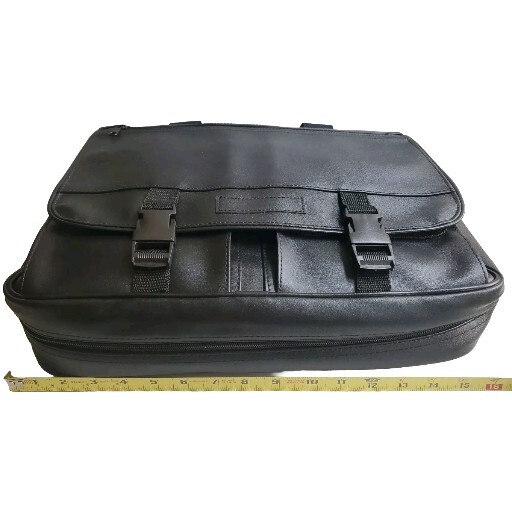 Laptop Briefcase Black Expandable Double Handles No Over Shoulder Strap