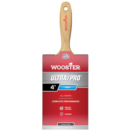 Wooster 4173-4 4" Wall Firm, Nylon/Polyester Bristle, Paint Brush, Wood Handle