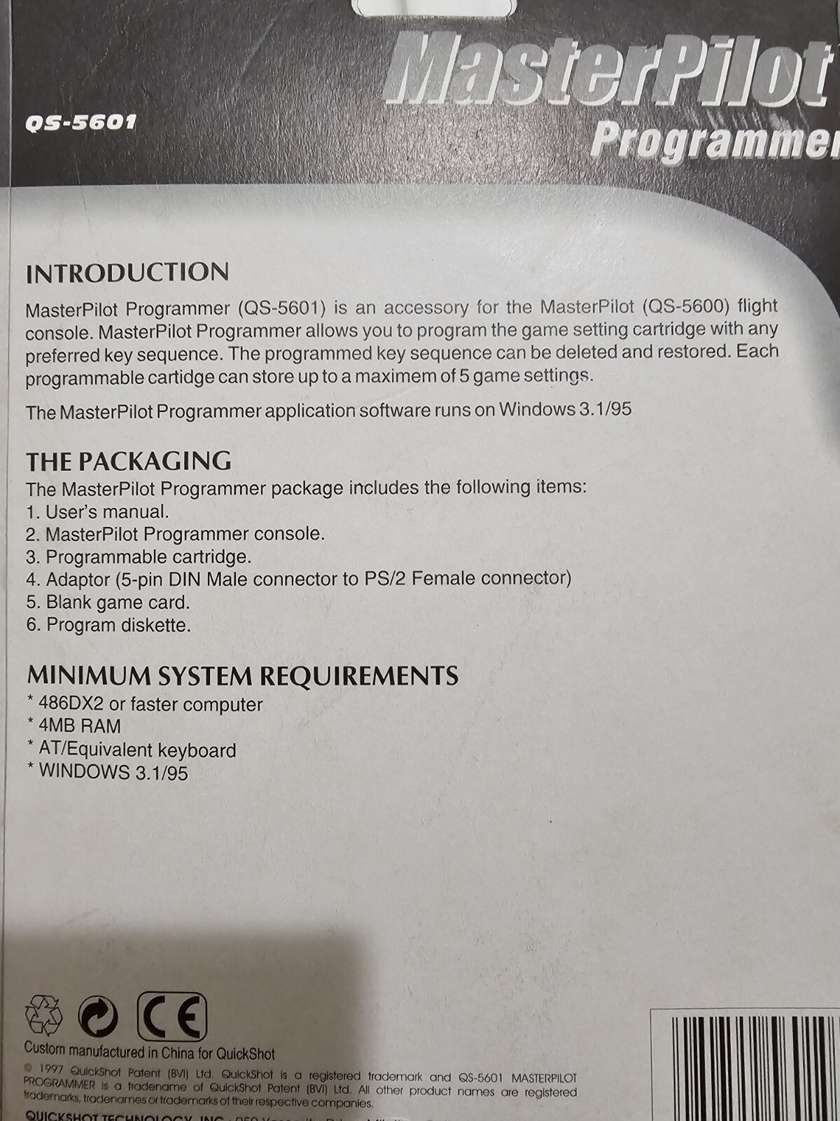 Quickshot MasterPilot Programmer (Never Opened)