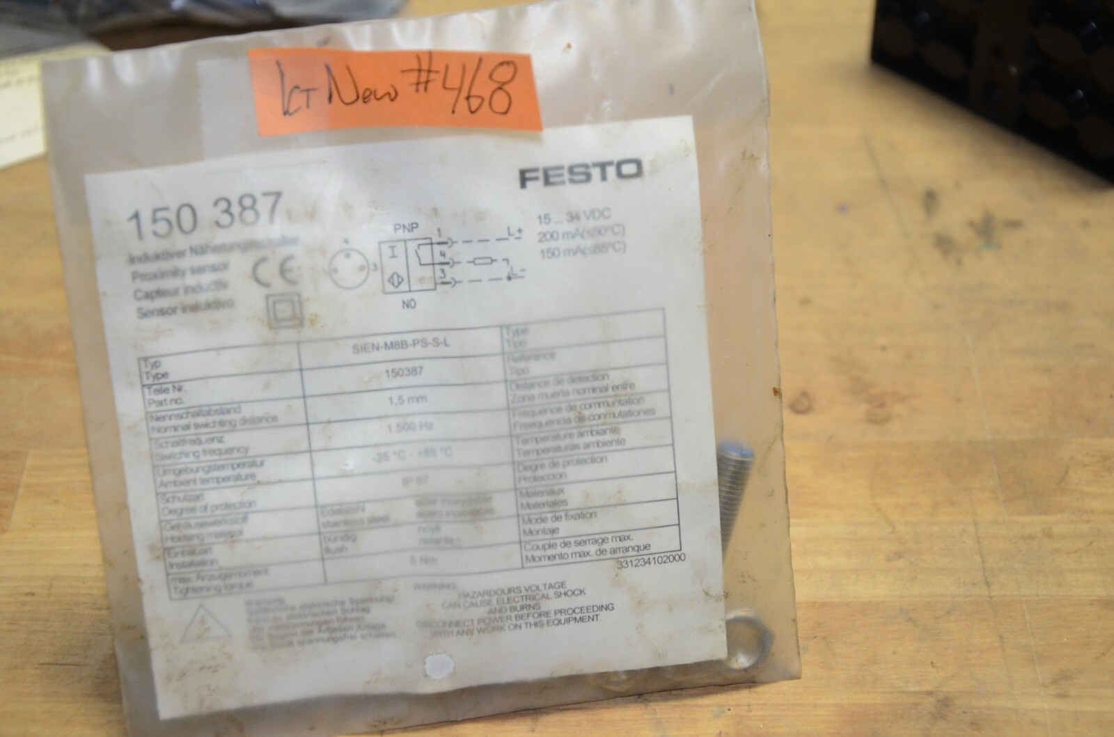 Festo SIEN-M8B-PS-S-L Proximity Inductive Sensor NEW Open Box