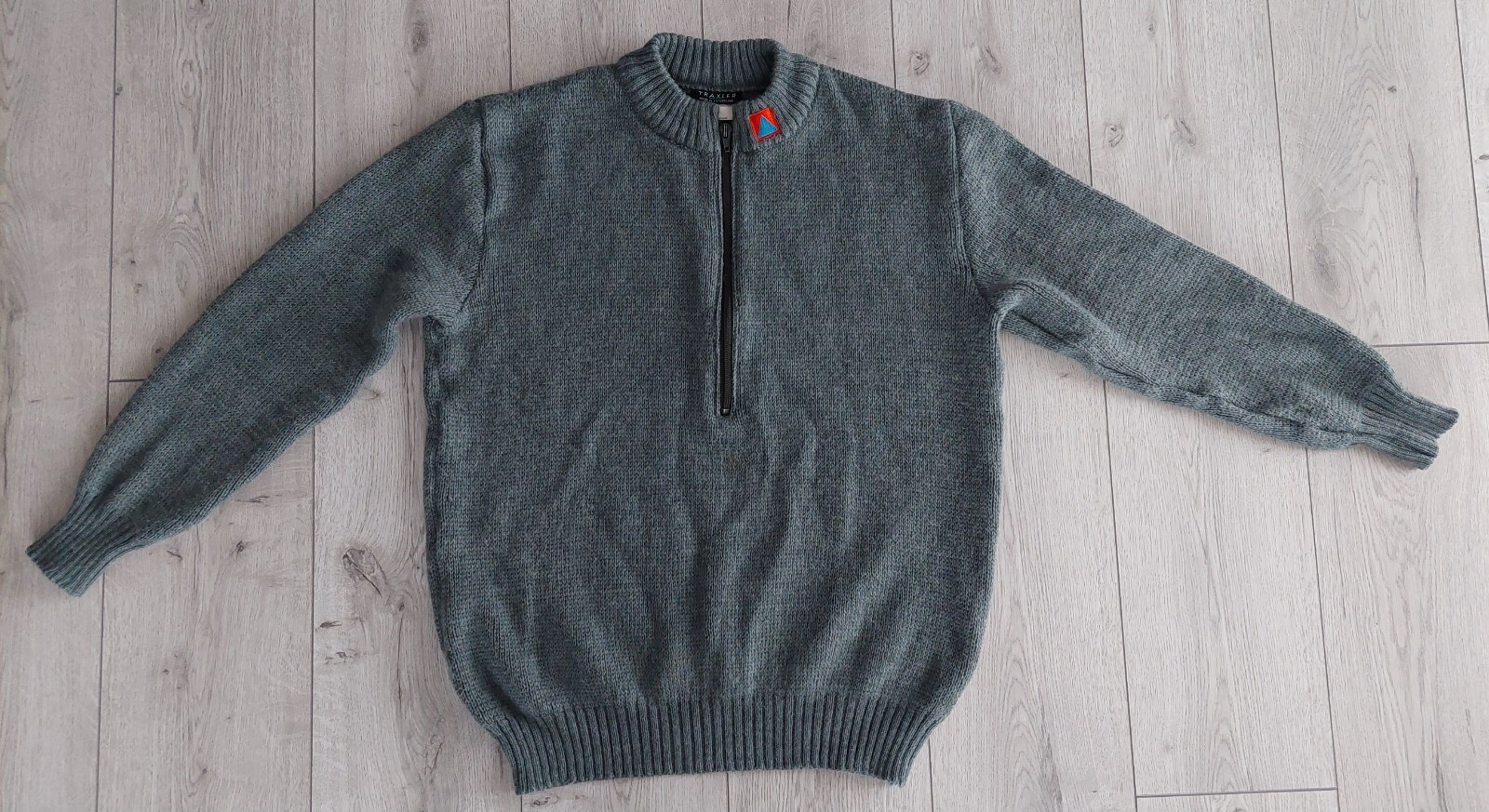 Military winter wool sweater M74, zipper, size EU 52 XL, 1994, used, Swiss Army