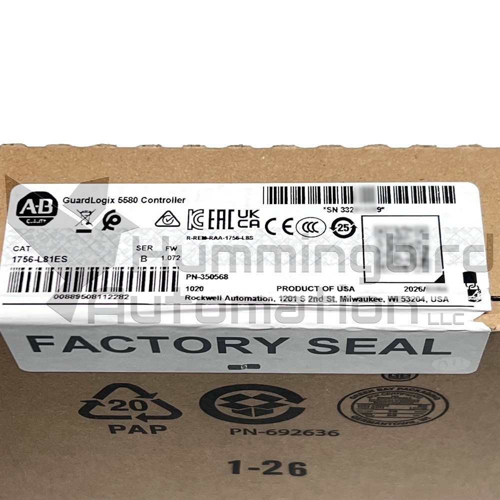 2026 Allen Bradley 1756-L81ES /B ControlLogix SEALED Processor PLC Surplus *USA*