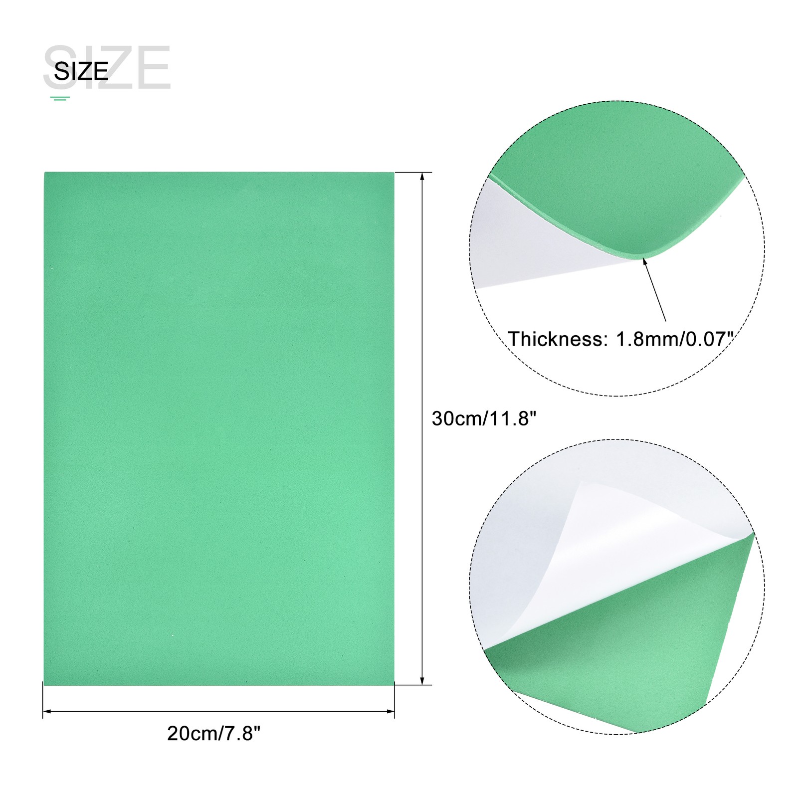 10pack Multicolor EVA Foam Sheets Self Adhesive 7.8 x 11.8 Inch 1.8mm Thickness
