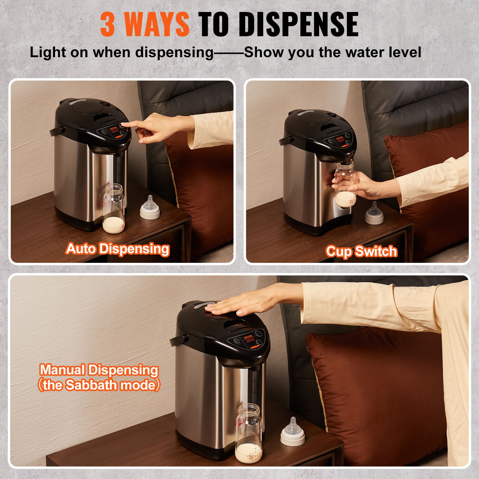 VEVOR Instant Hot Water Dispenser 4L/135oz Electric Countertop Water Dispenser