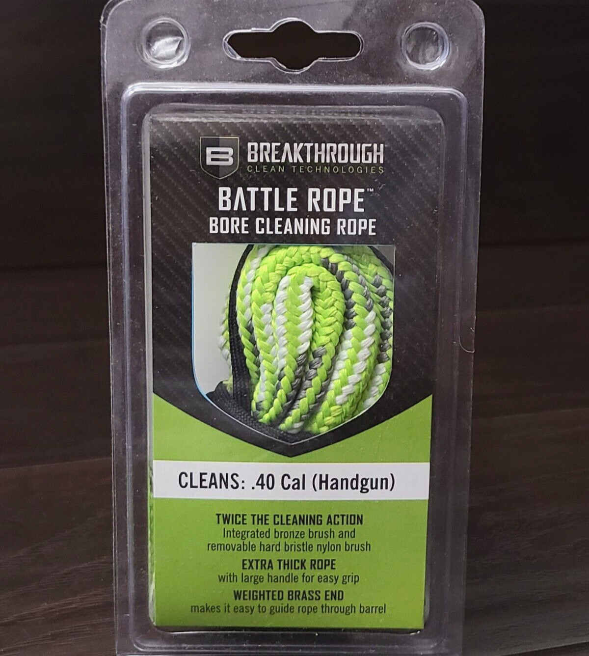 Breakthrough Battle Rope Bore Cleaning Snake - .40 Cal (Handguns)