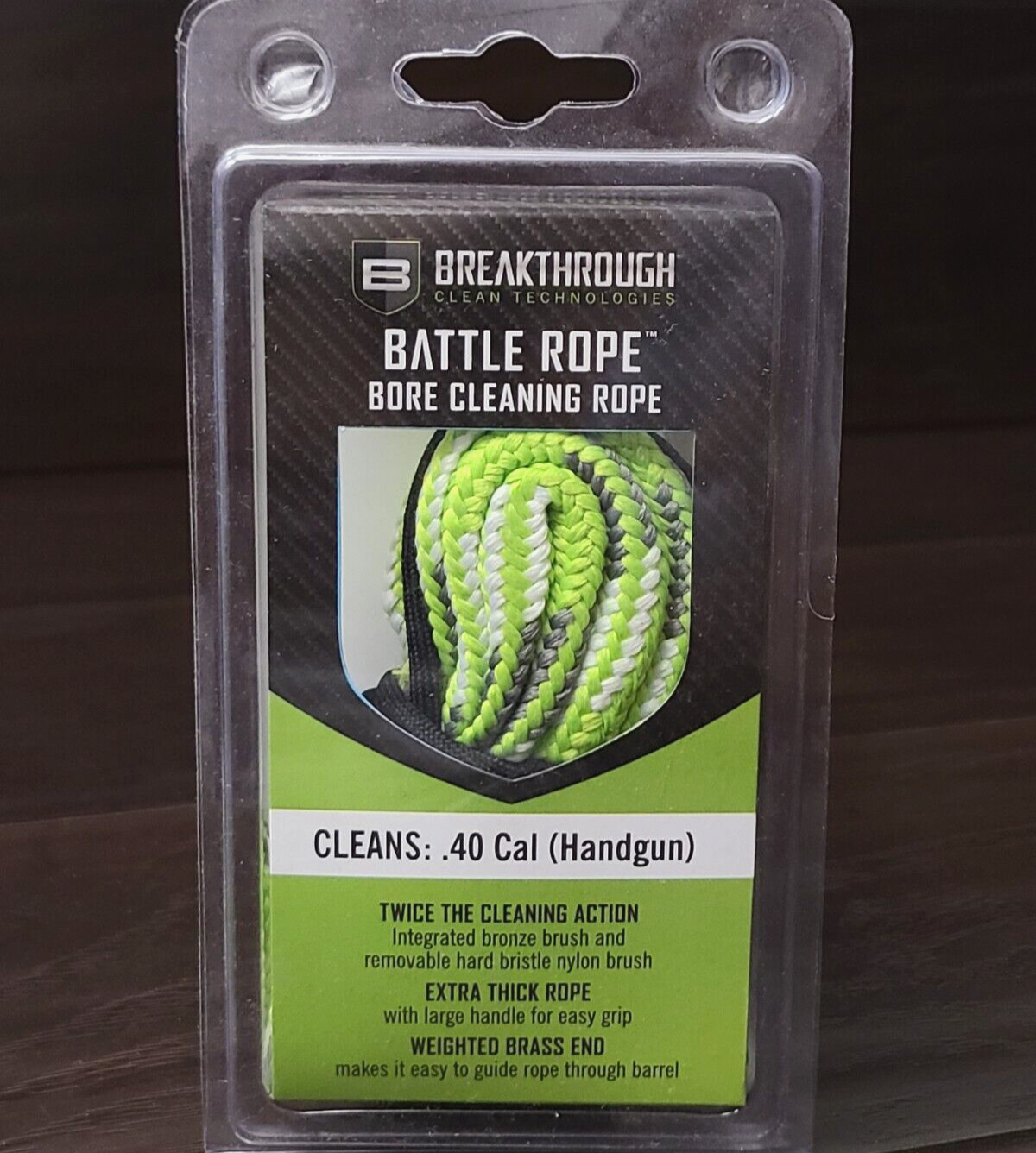 Breakthrough Battle Rope Bore Cleaning Snake - .40 Cal (Handguns)