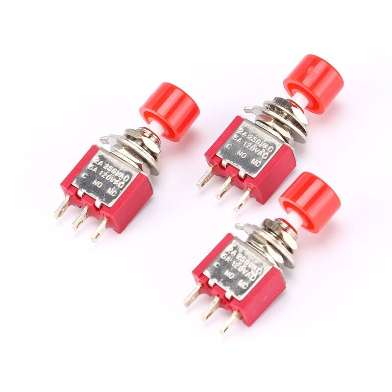 2A/250VAC 3Pin C-NO-NC 6mm Momentary Automatic Return Push Button Switch PS-102
