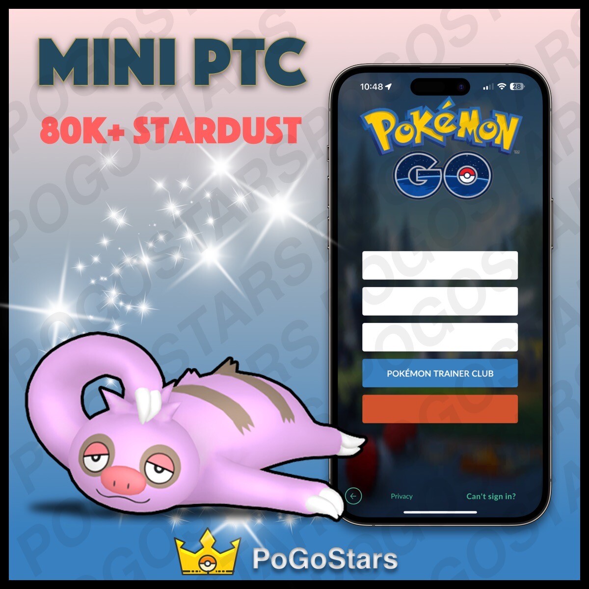 Pokémon PTC Go - Shiny Slakoth - 80K Stardust✨Read Description✨
