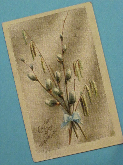 Embossed Art "Easter Joy attend you" Postcard / Printed in Germany