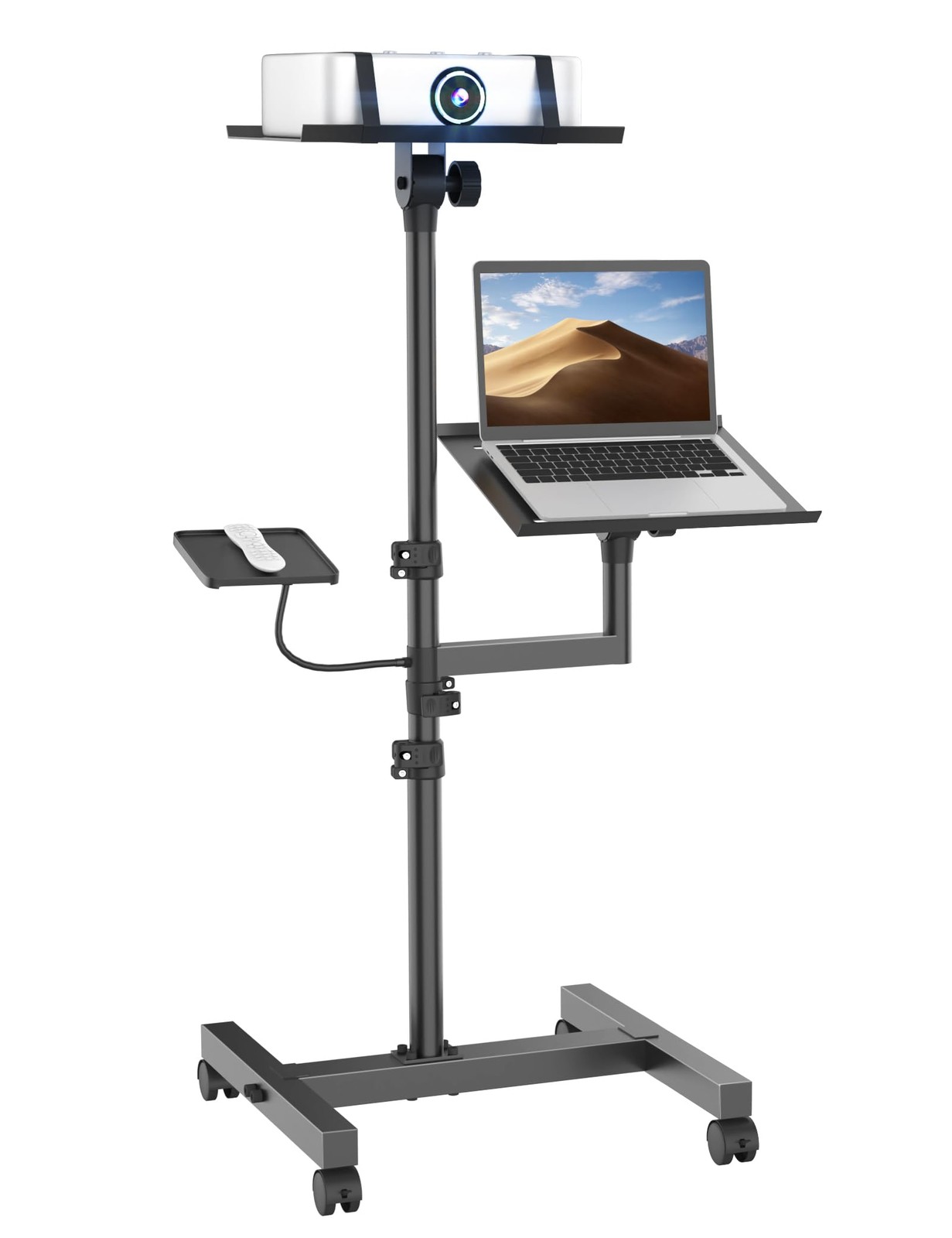 ORWOD Projector and Laptop Stand Tripod, 2 Shelves Mobile Laptop Tripod Stand...